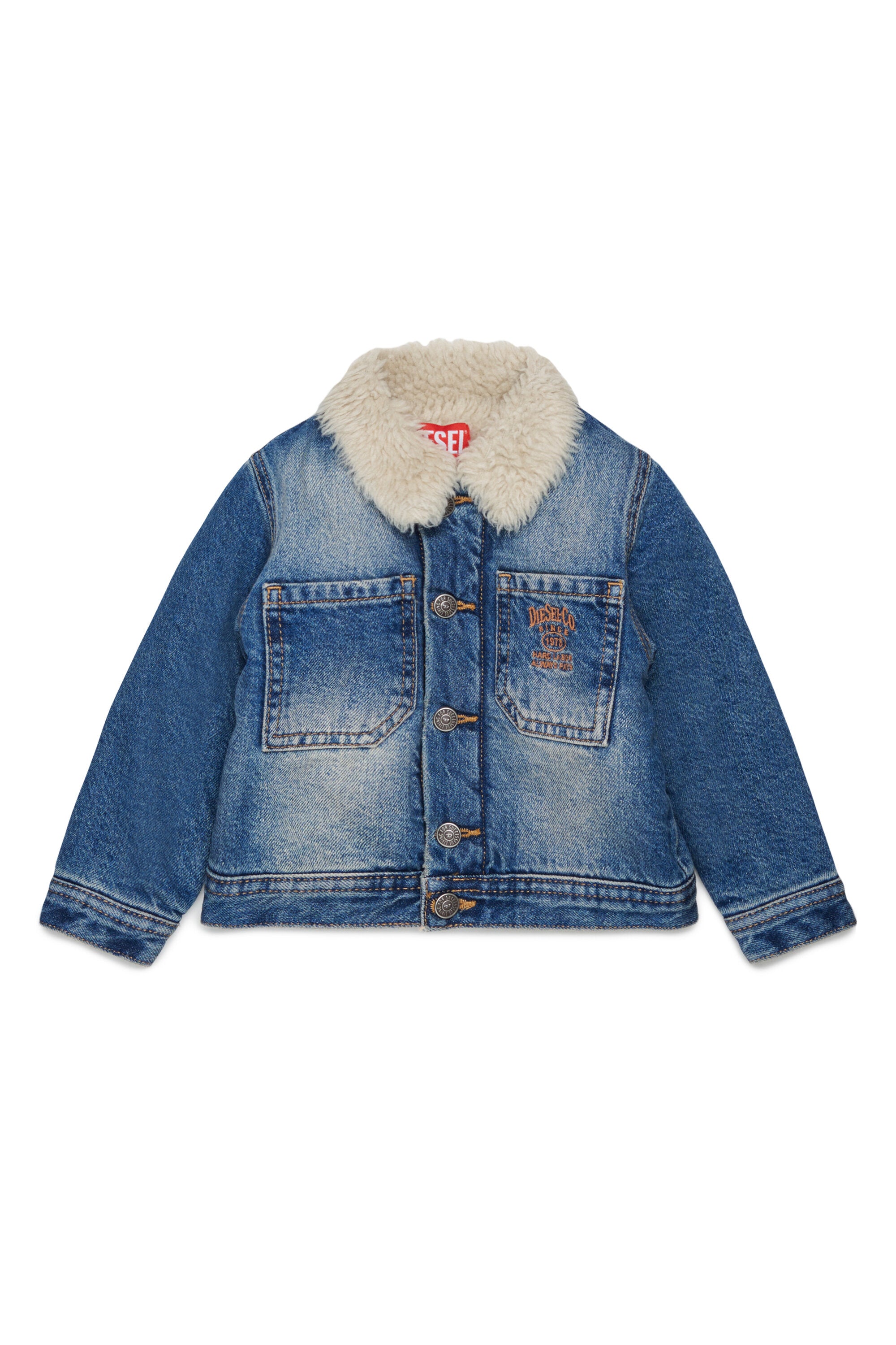 Denimjacke mit aufgedrucktem Logo