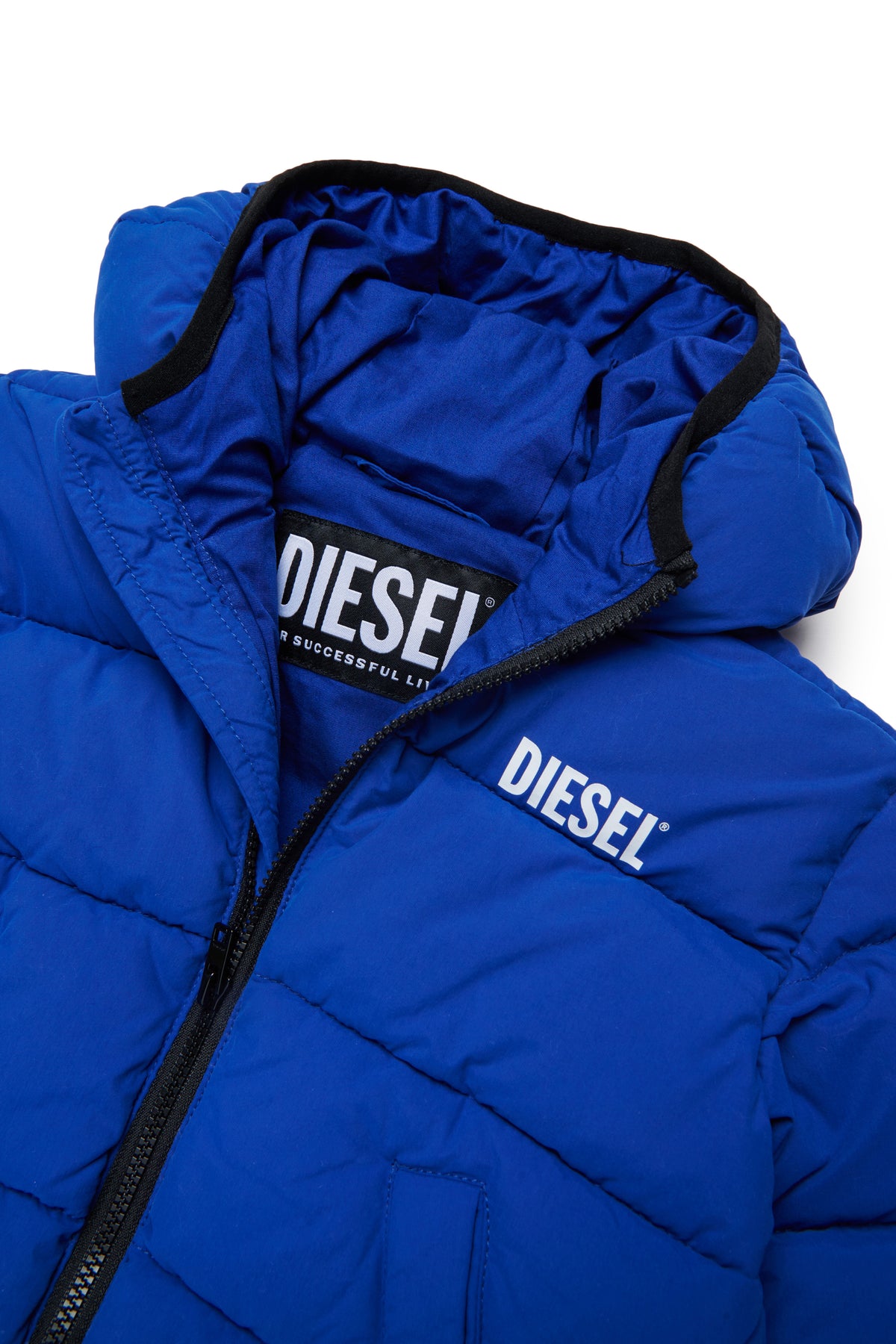 Padded jacket with printed logo