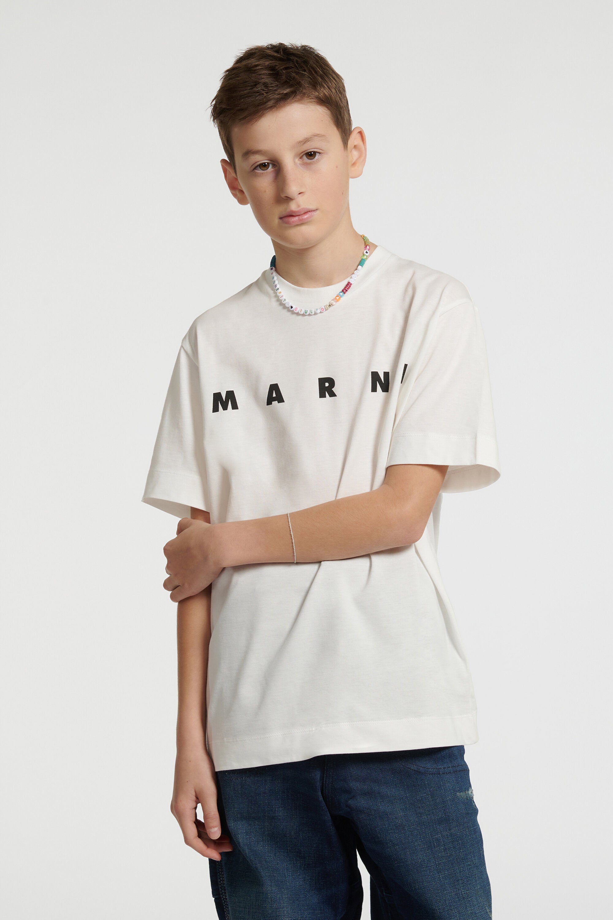 T-shirt in jersey con logo