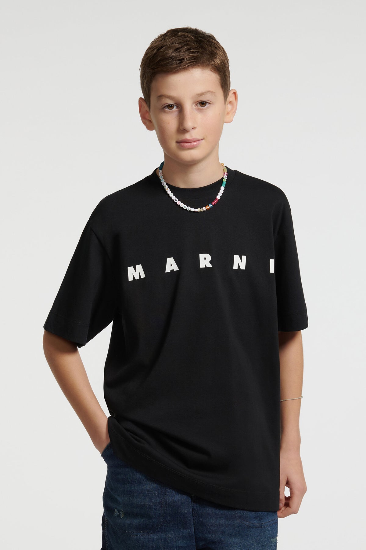 T-shirt in jersey con logo