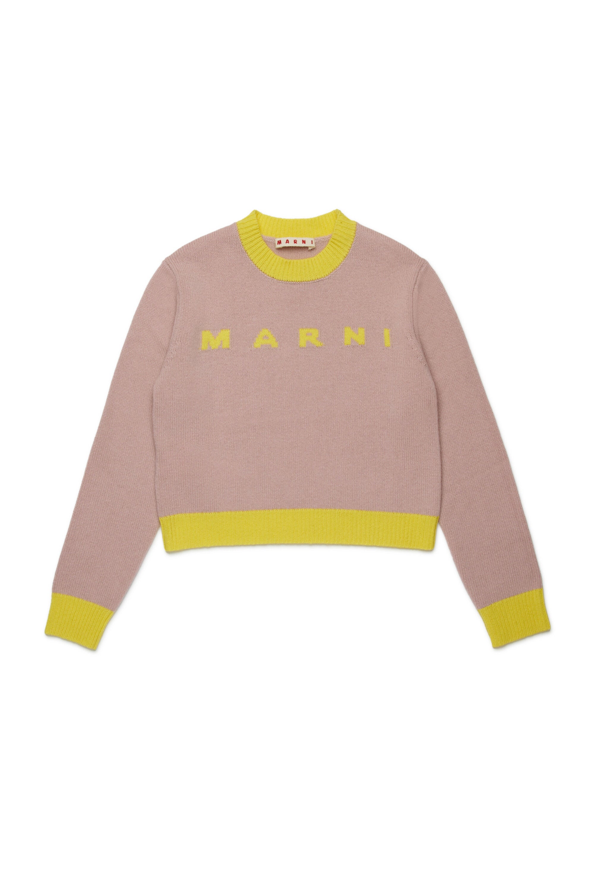Colorblock wool-cashmere blend crew-neck sweater