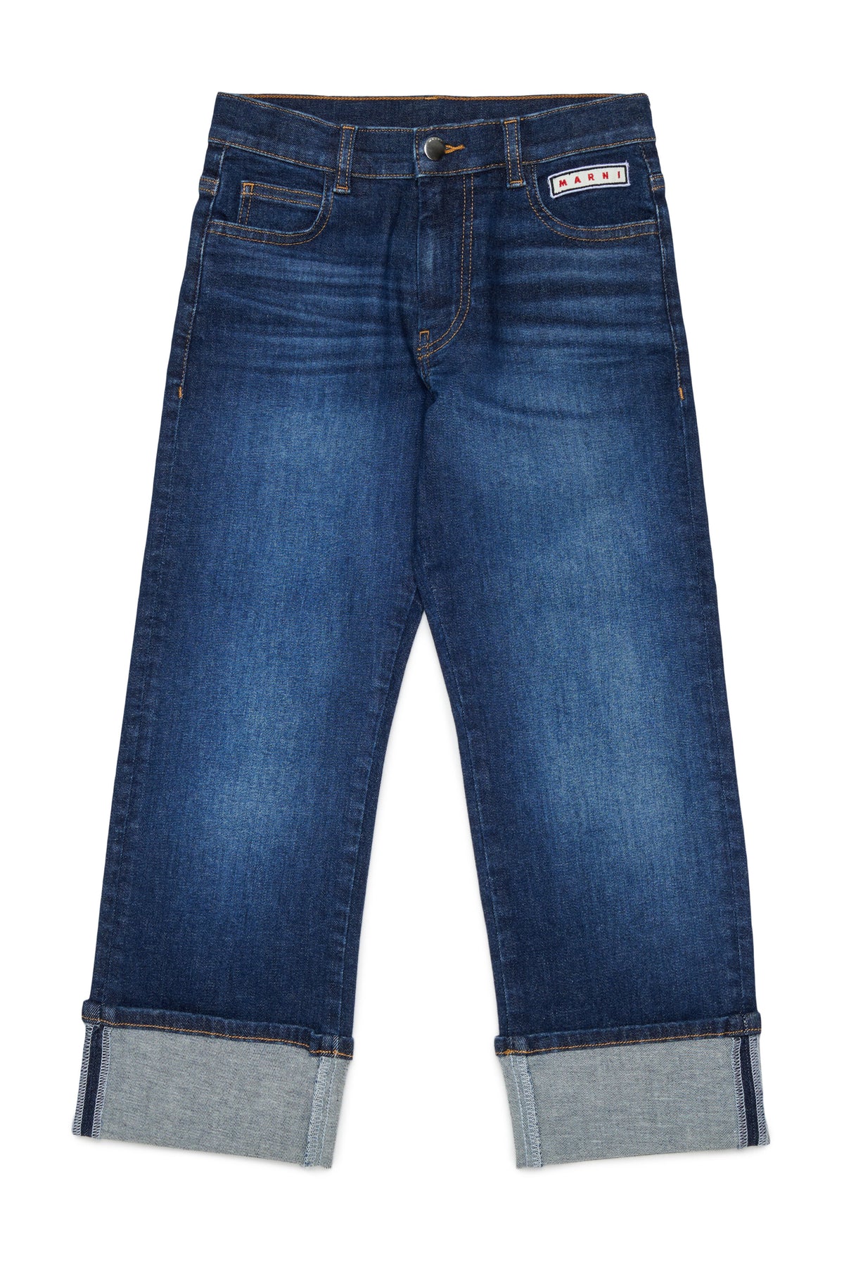 Regular blue jeans