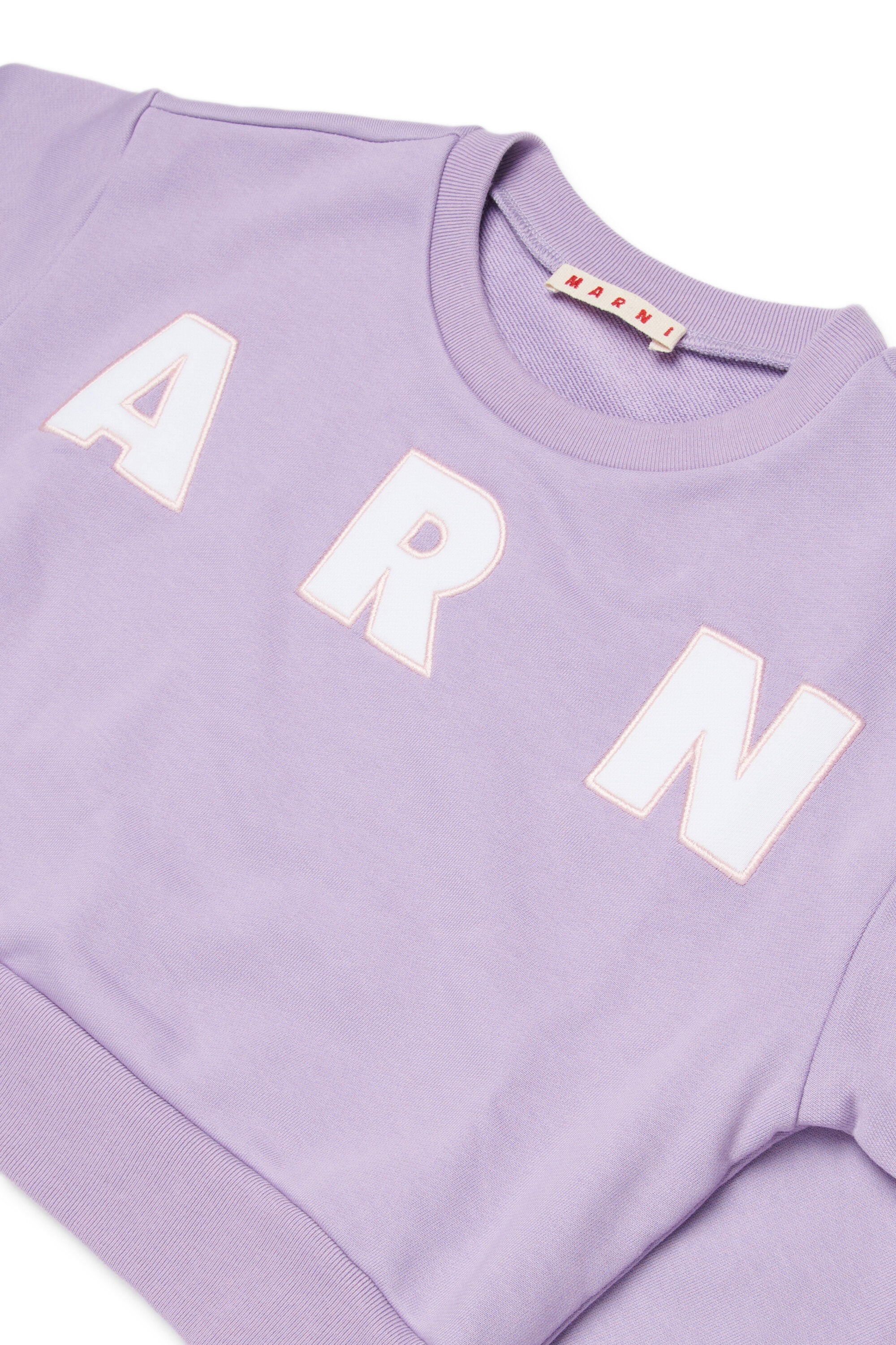 Sweatshirt mit Rundhalsausschnitt und gesticktem Marni Patch-Logo