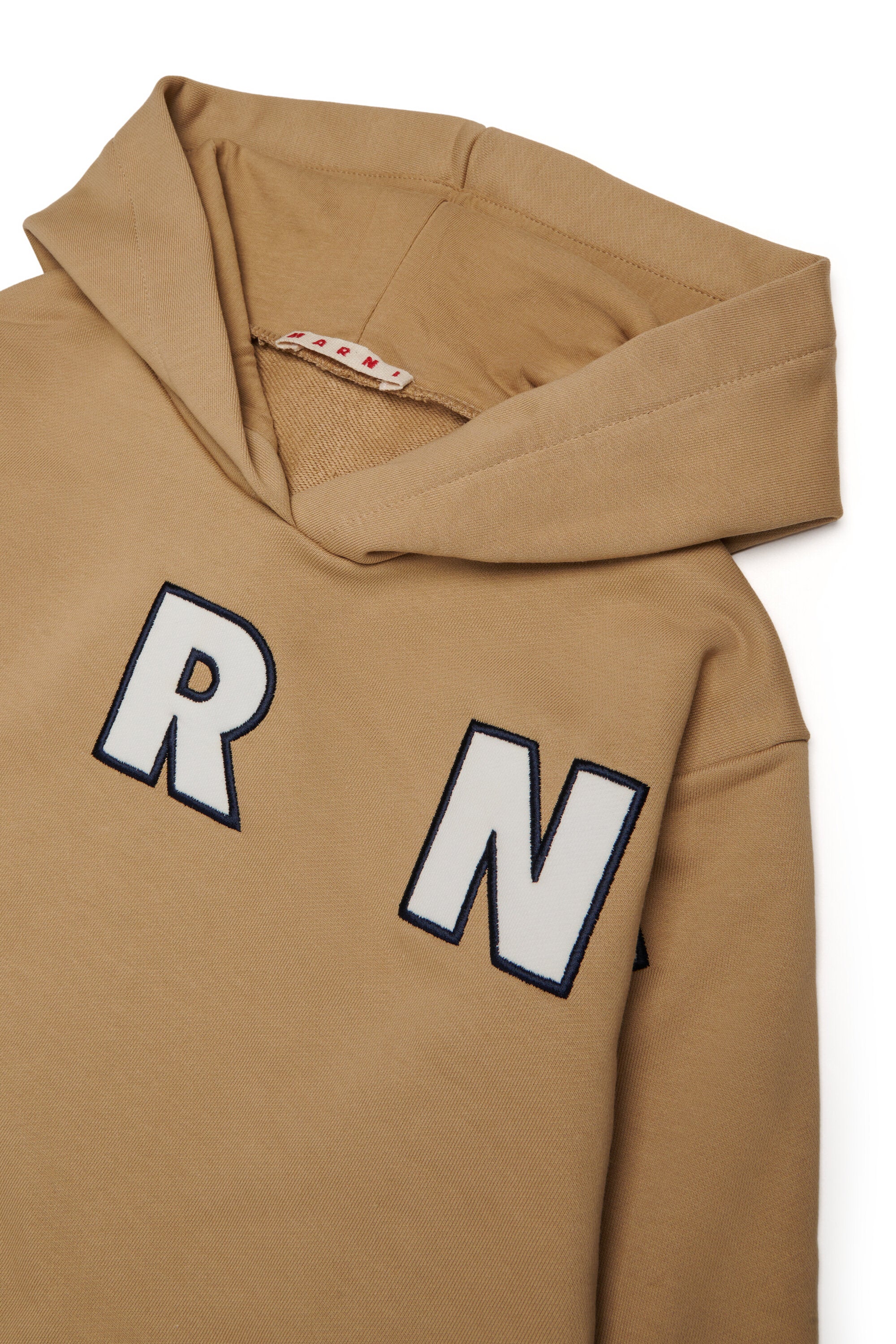 Hooded sweatshirt with embroidered Marni patch logo