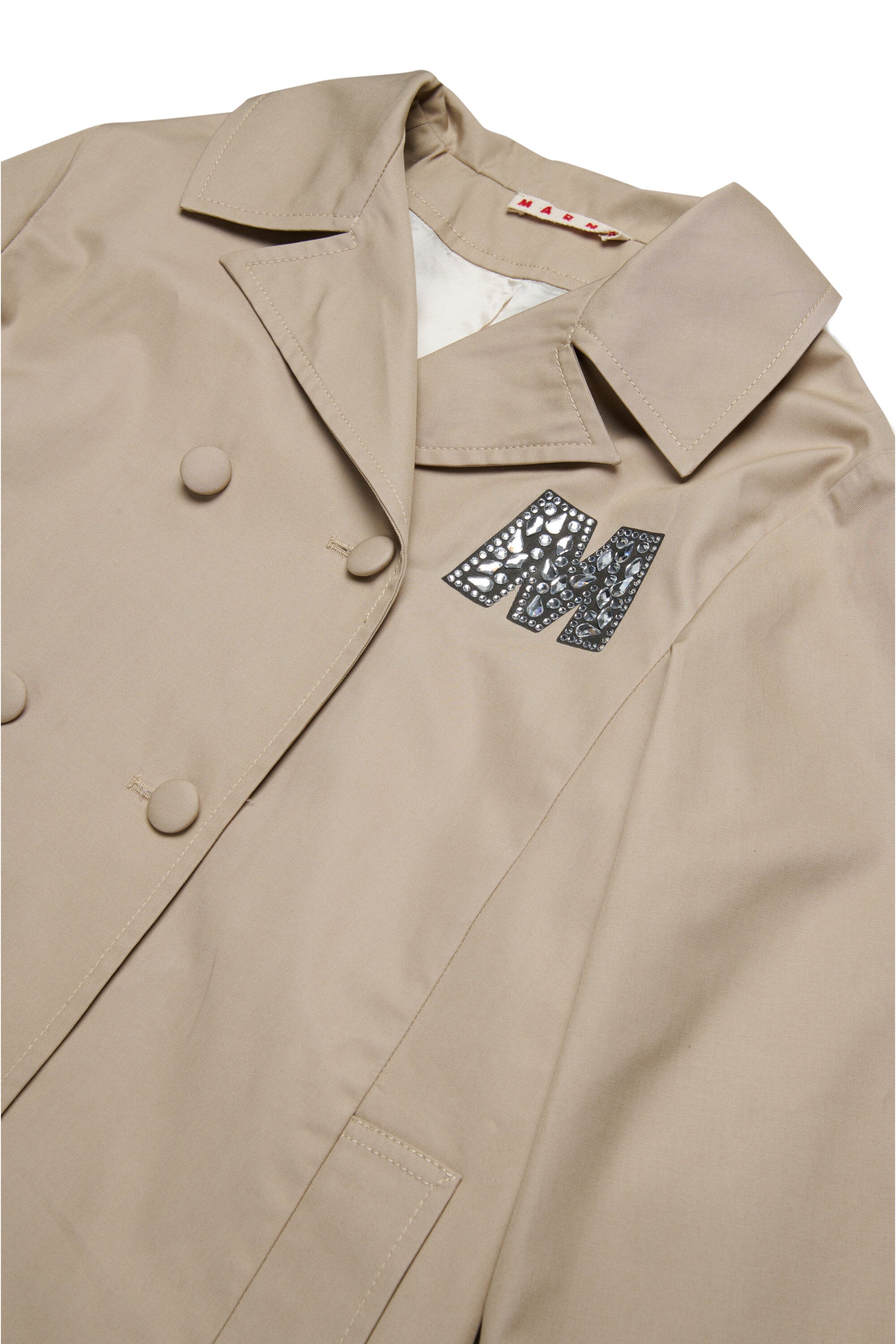 Giacca trench con logo Rhinestones