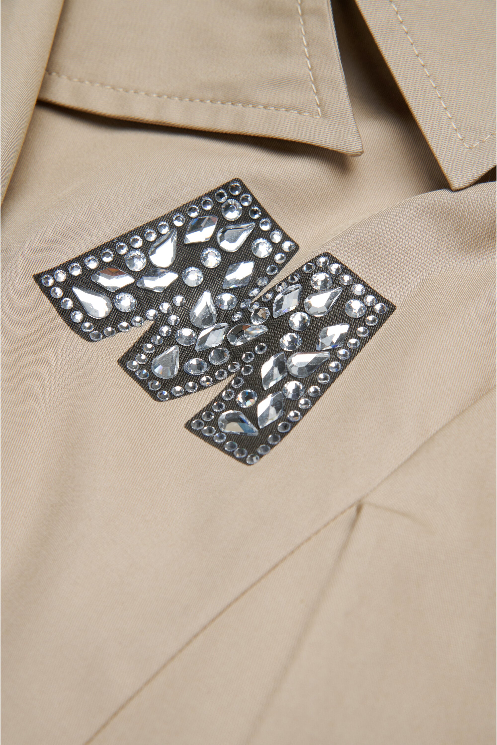 Giacca trench con logo Rhinestones