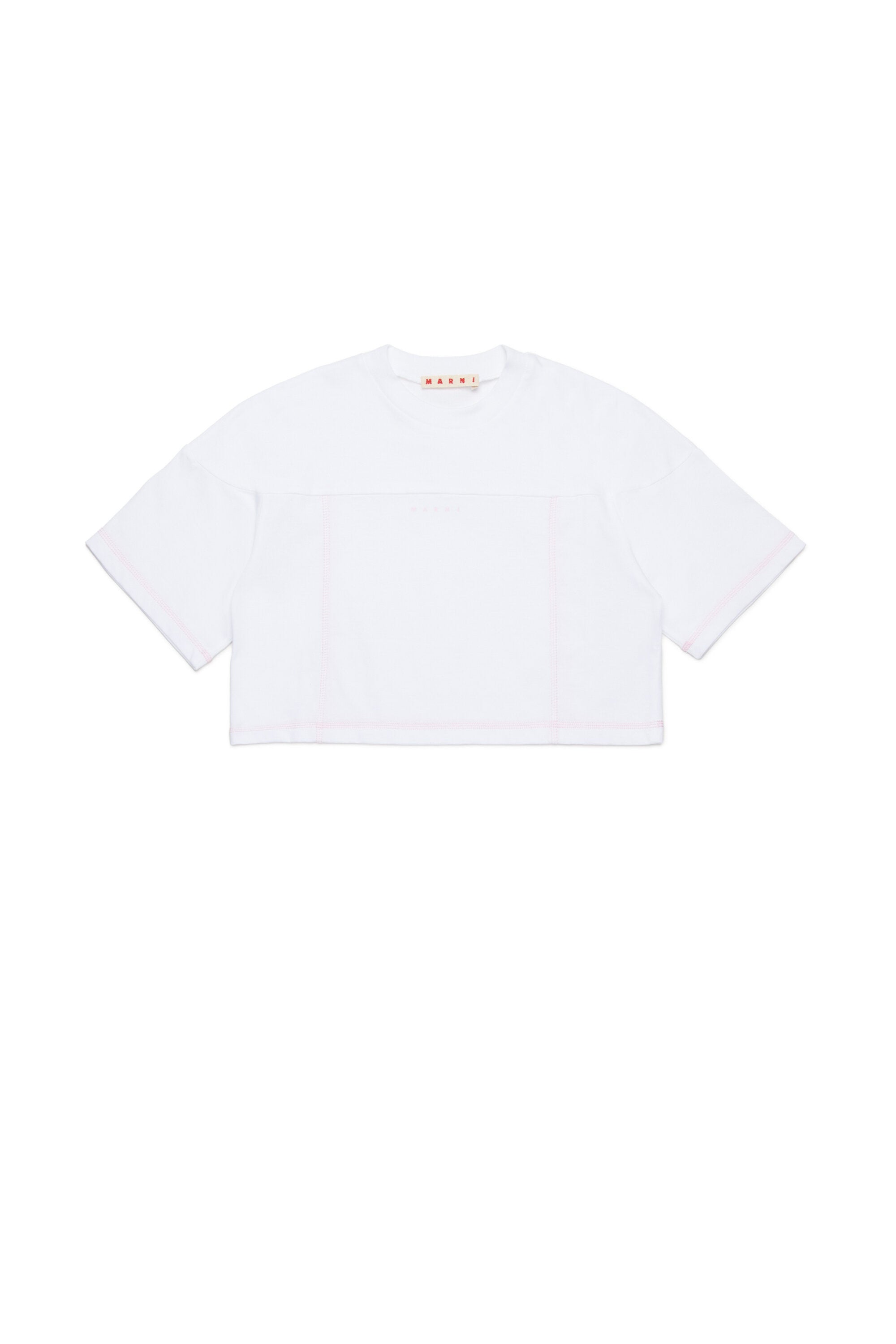 T-shirt cropped con logo