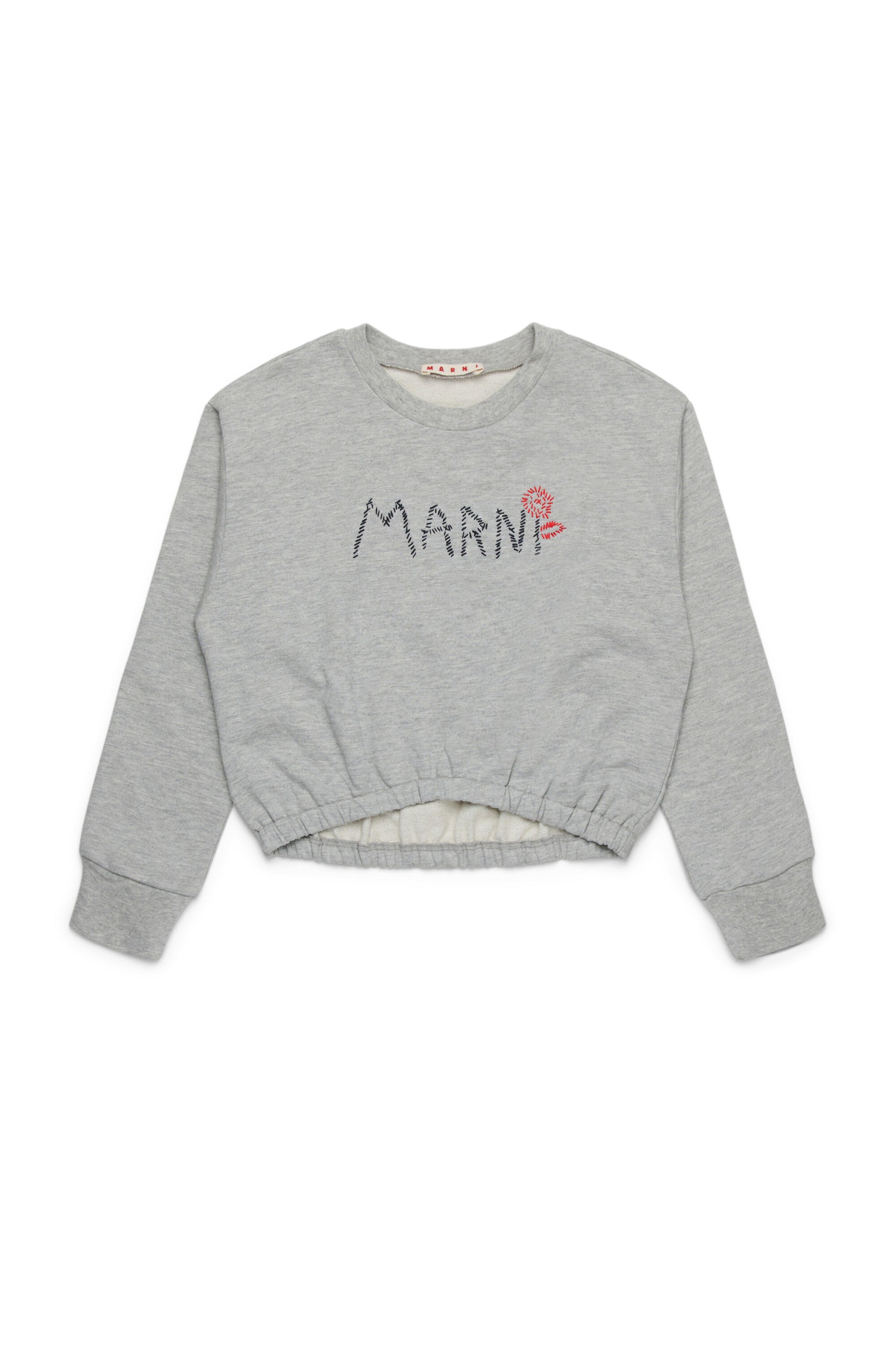 Sudadera corta de cuello redondo con la marca Marni Flower