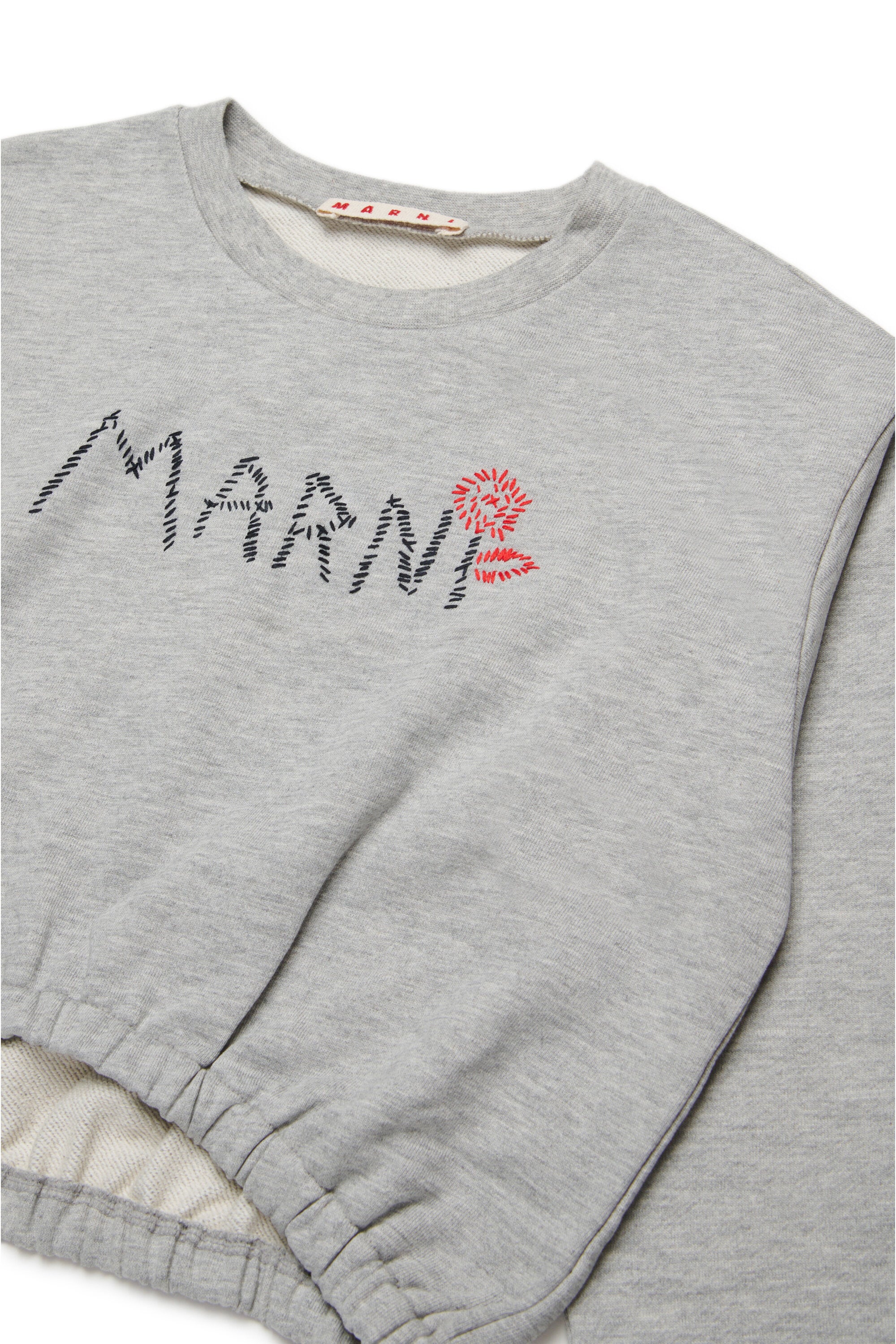 Sudadera corta de cuello redondo con la marca Marni Flower