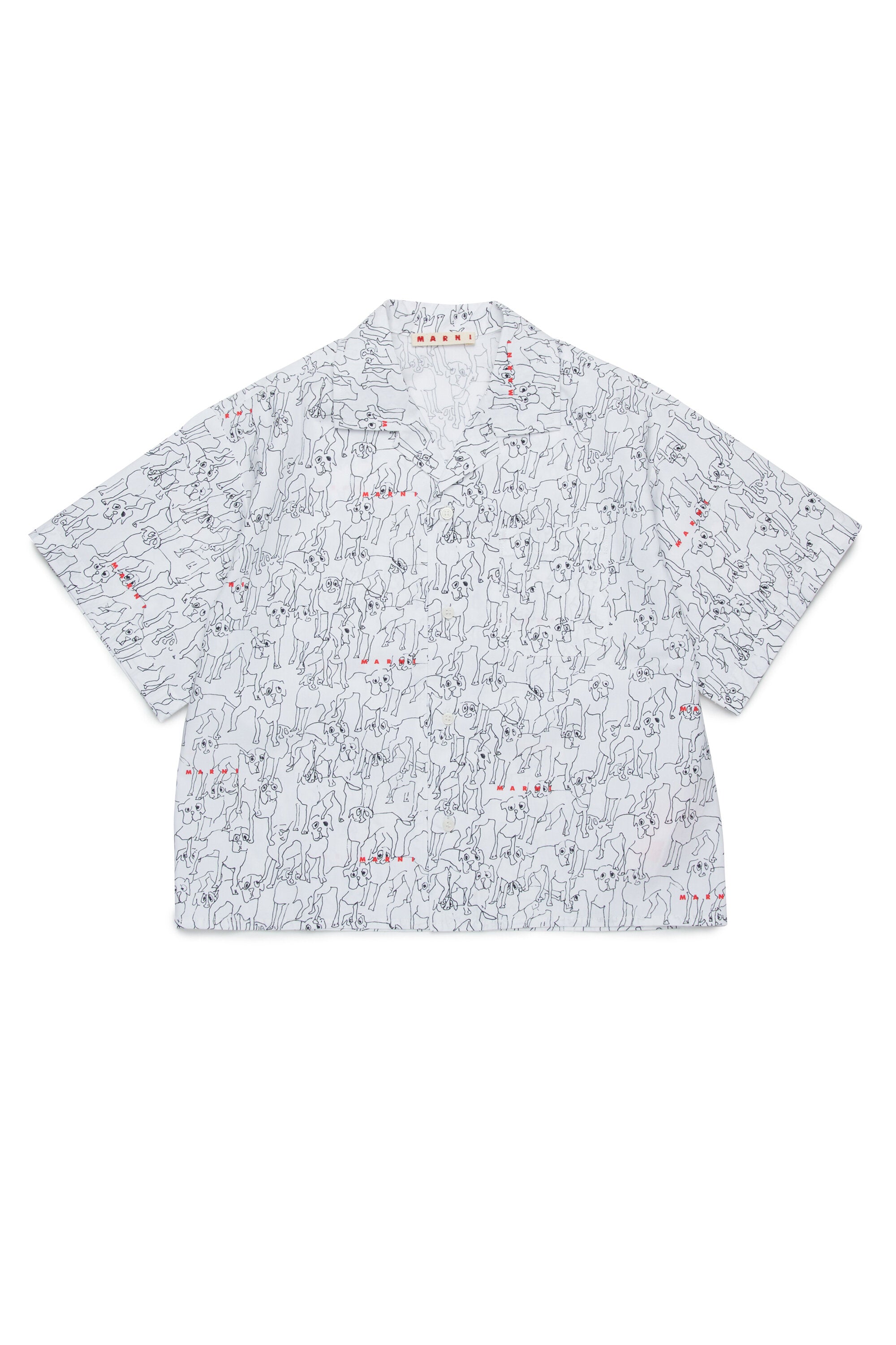 Camicia bowling in popeline allover Joy