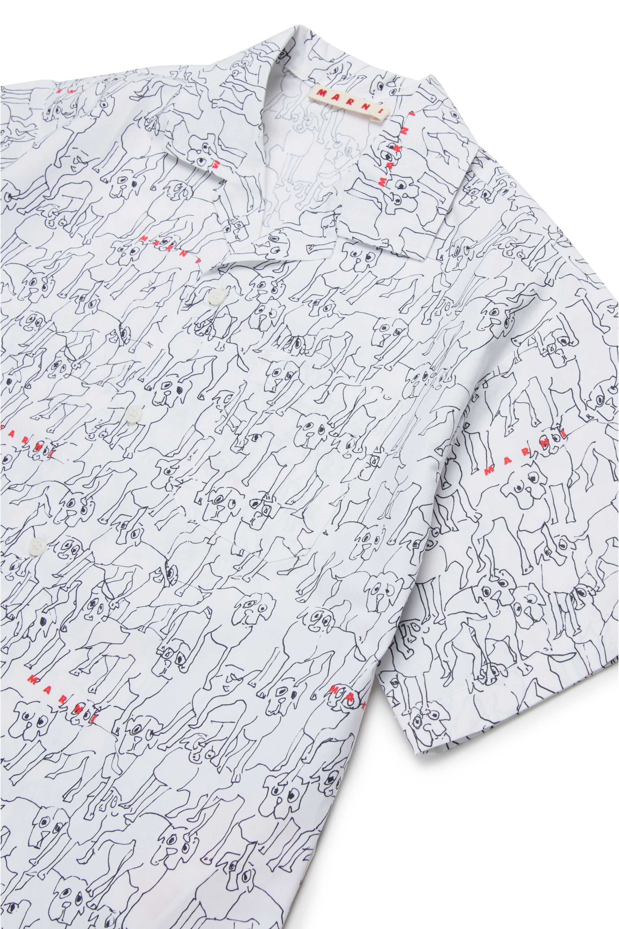 Camicia bowling in popeline allover Joy