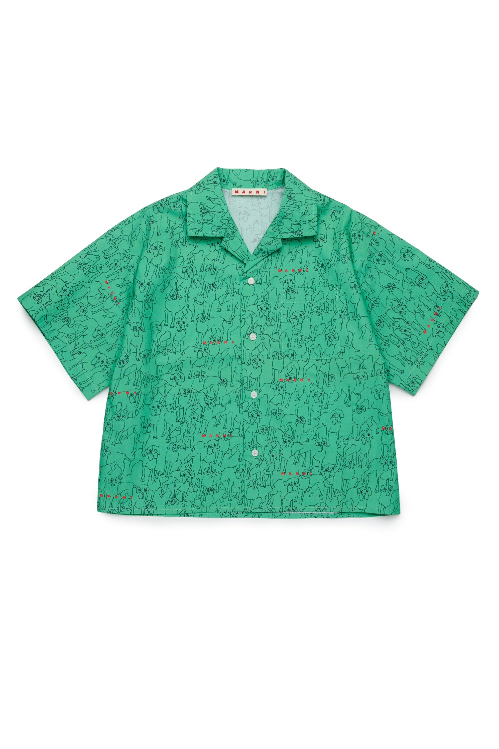 Camicia bowling in popeline allover Joy