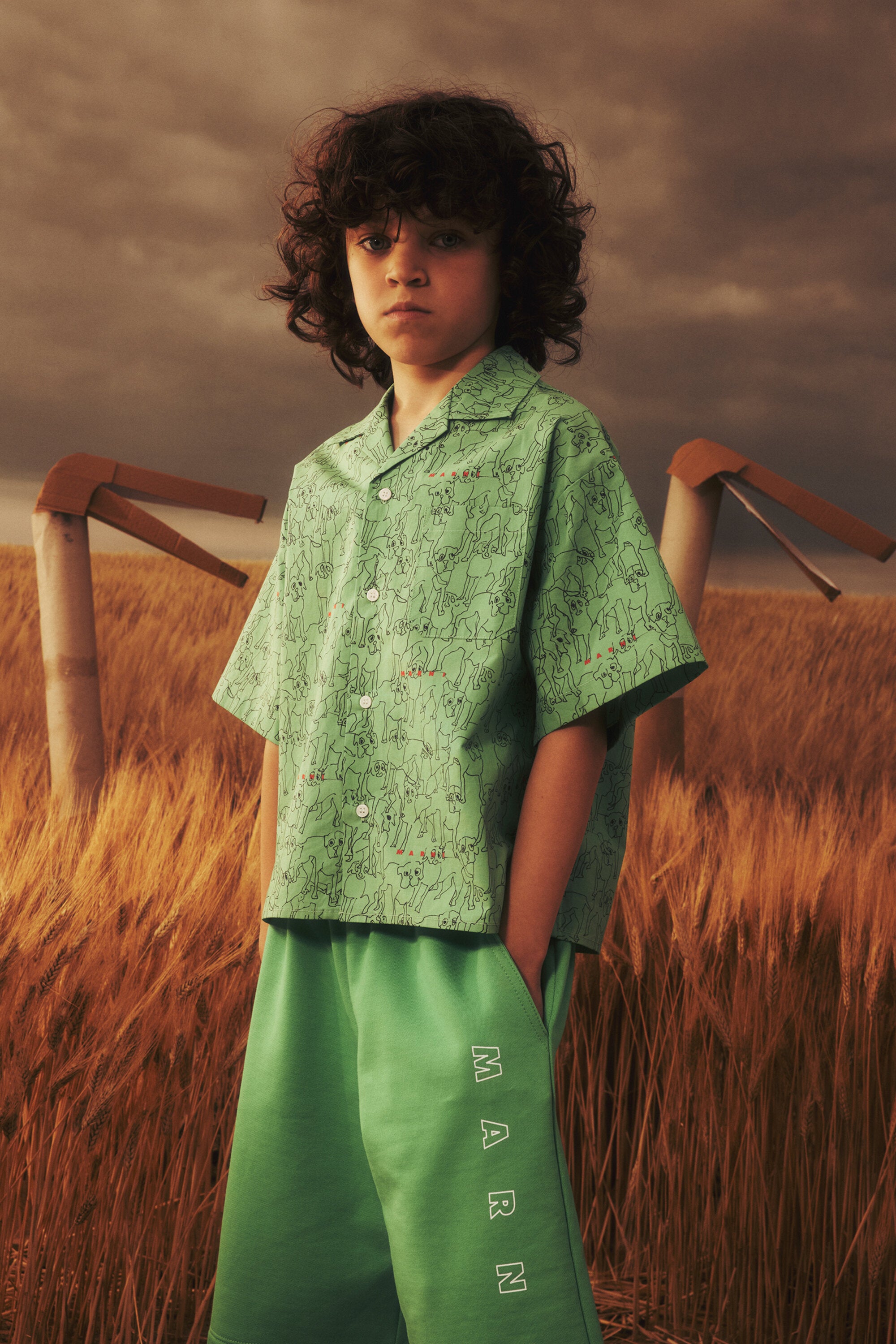 Camicia bowling in popeline allover Joy