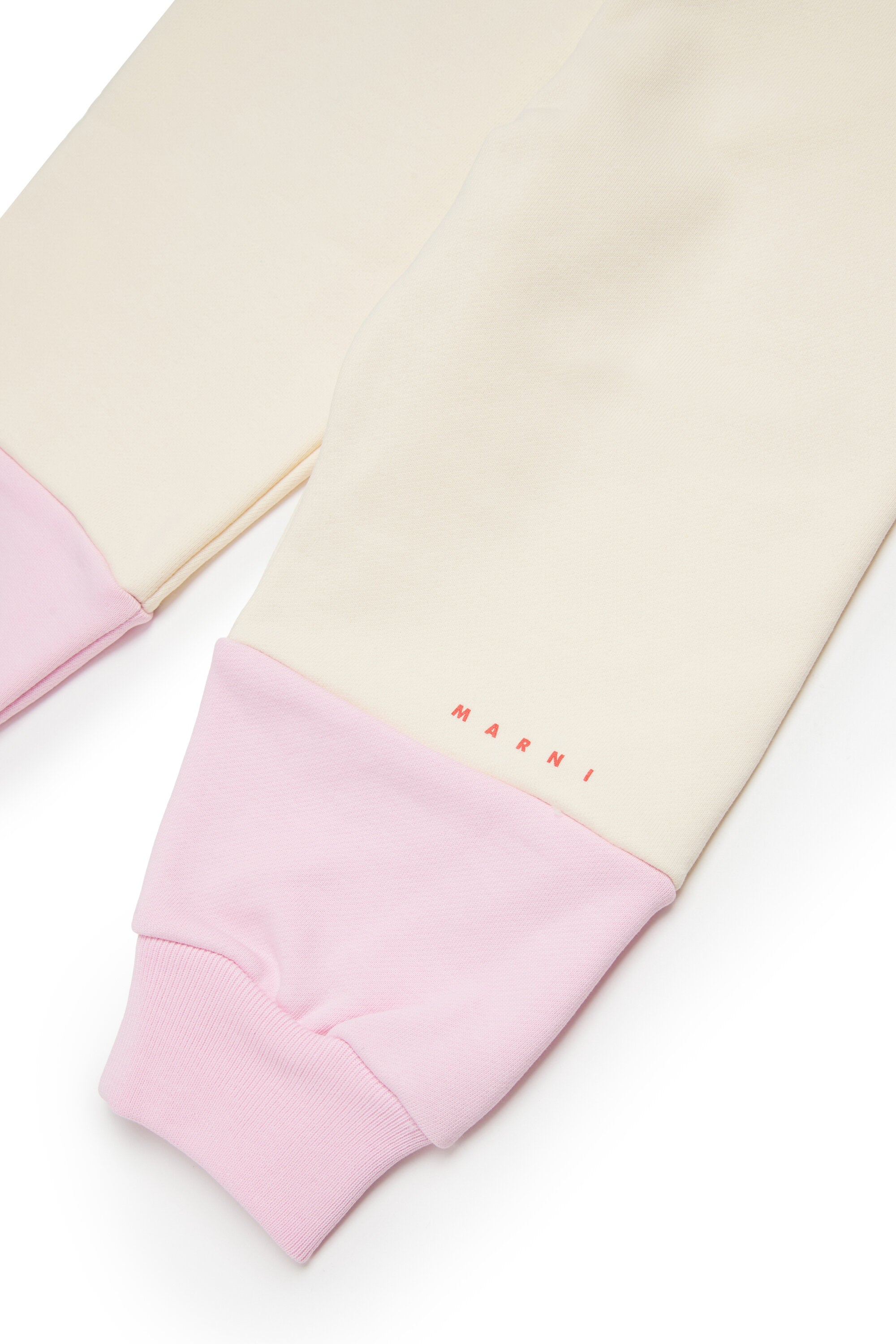 Pantaloni jogger in felpa bicolor