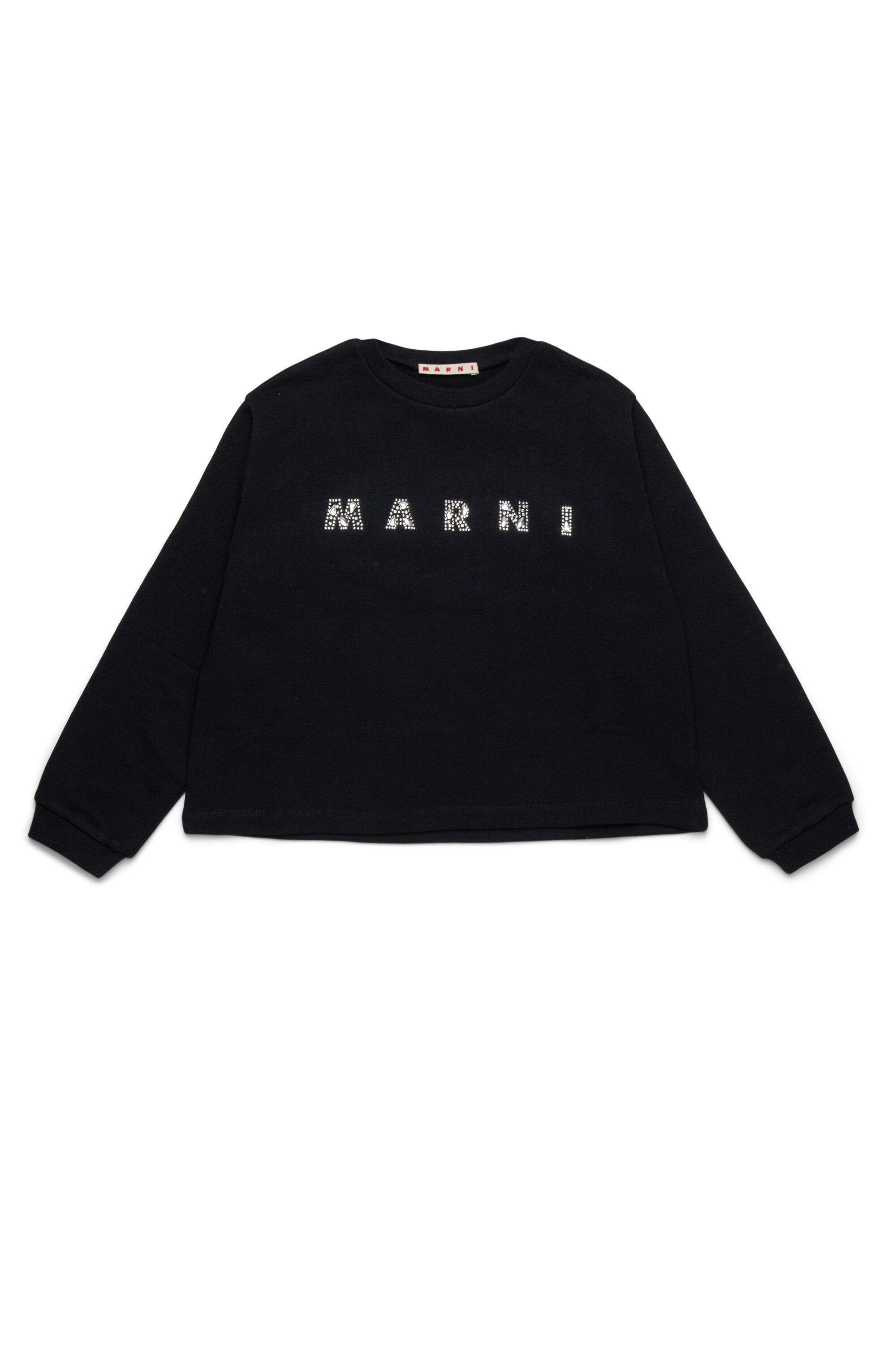 Sweatshirt mit Rundhalsausschnitt und Strasssteinen