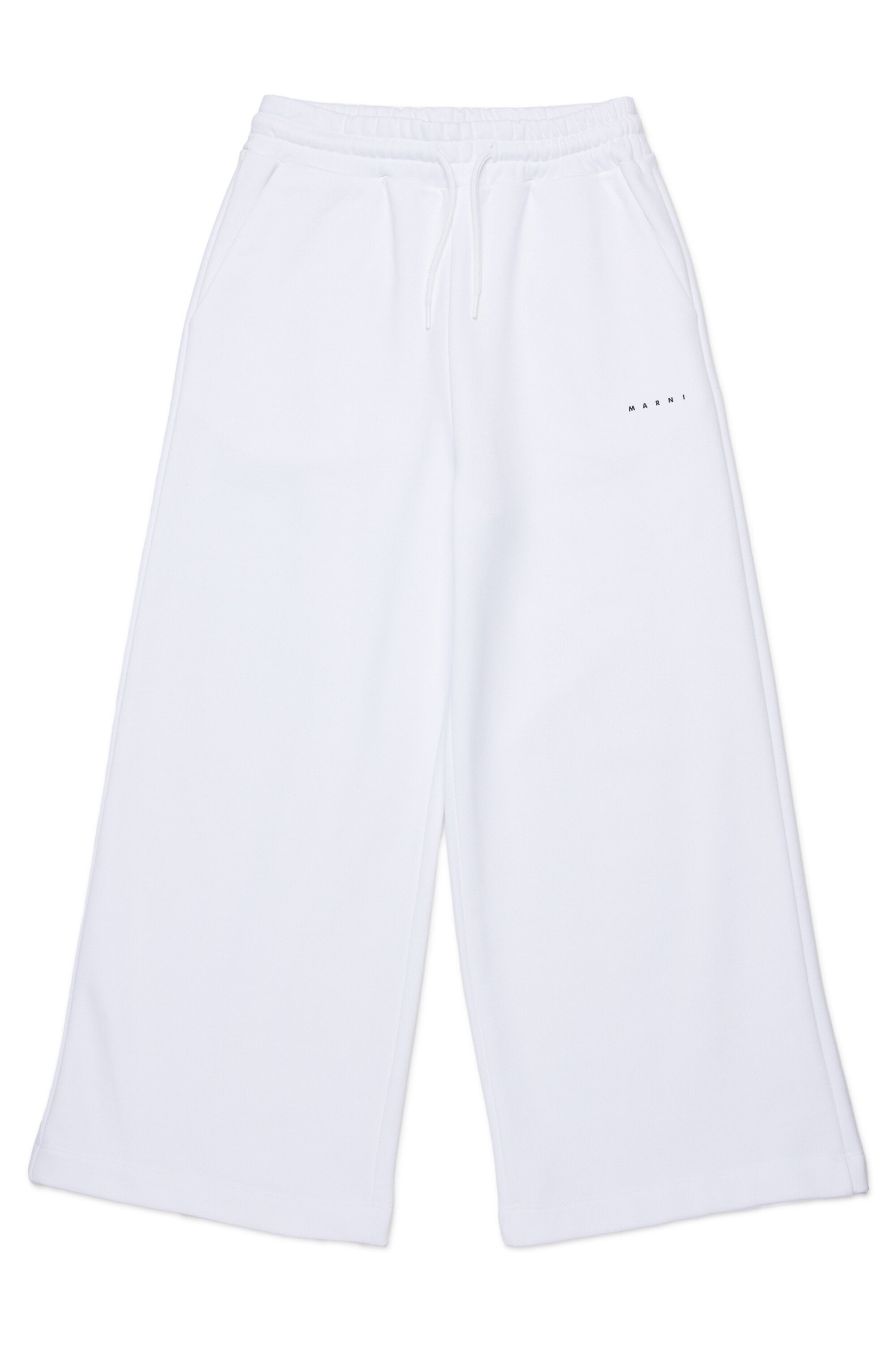 Pantaloni wide leg in felpa con logo