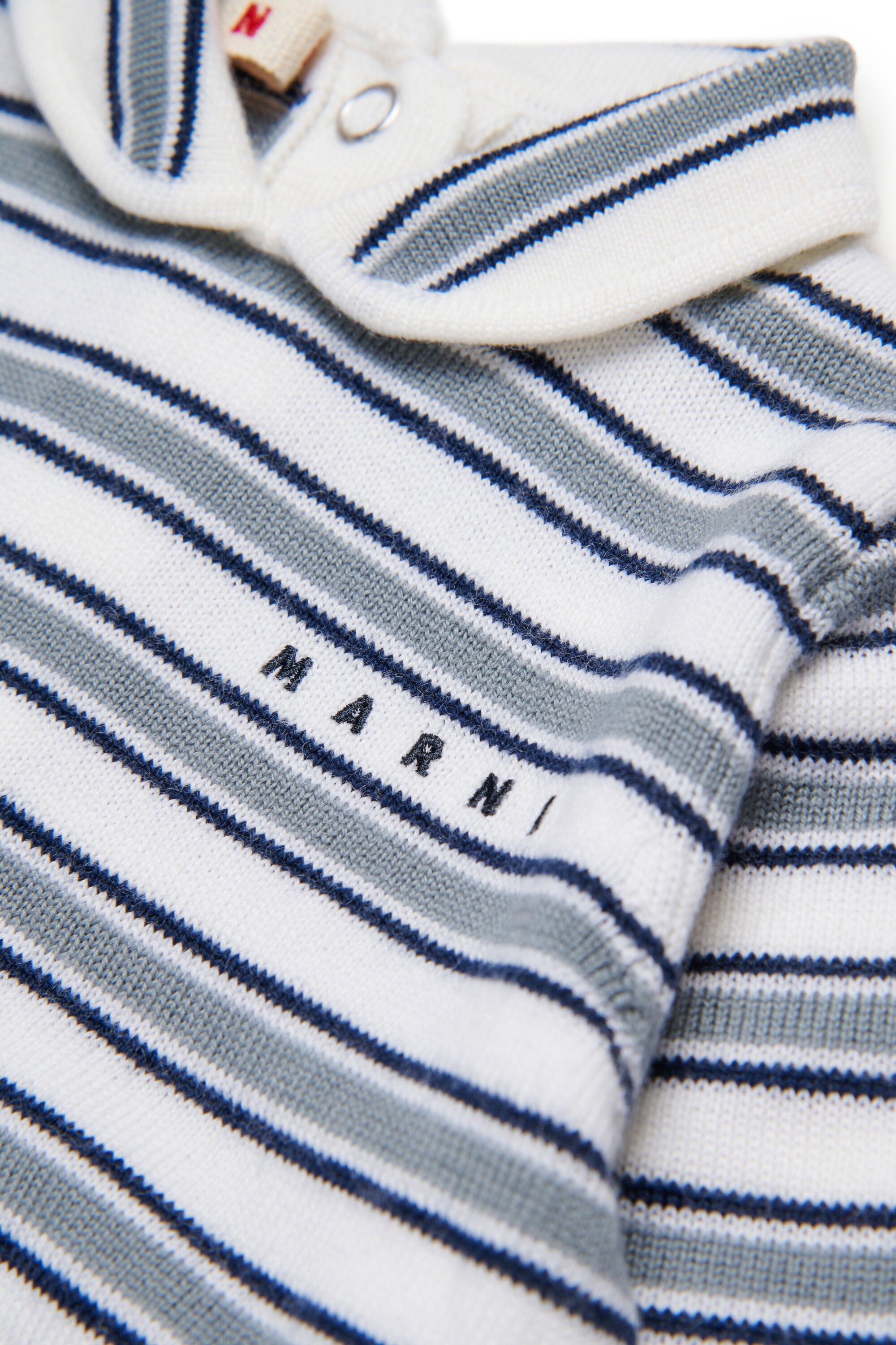 Set tuta in lana allover a righe