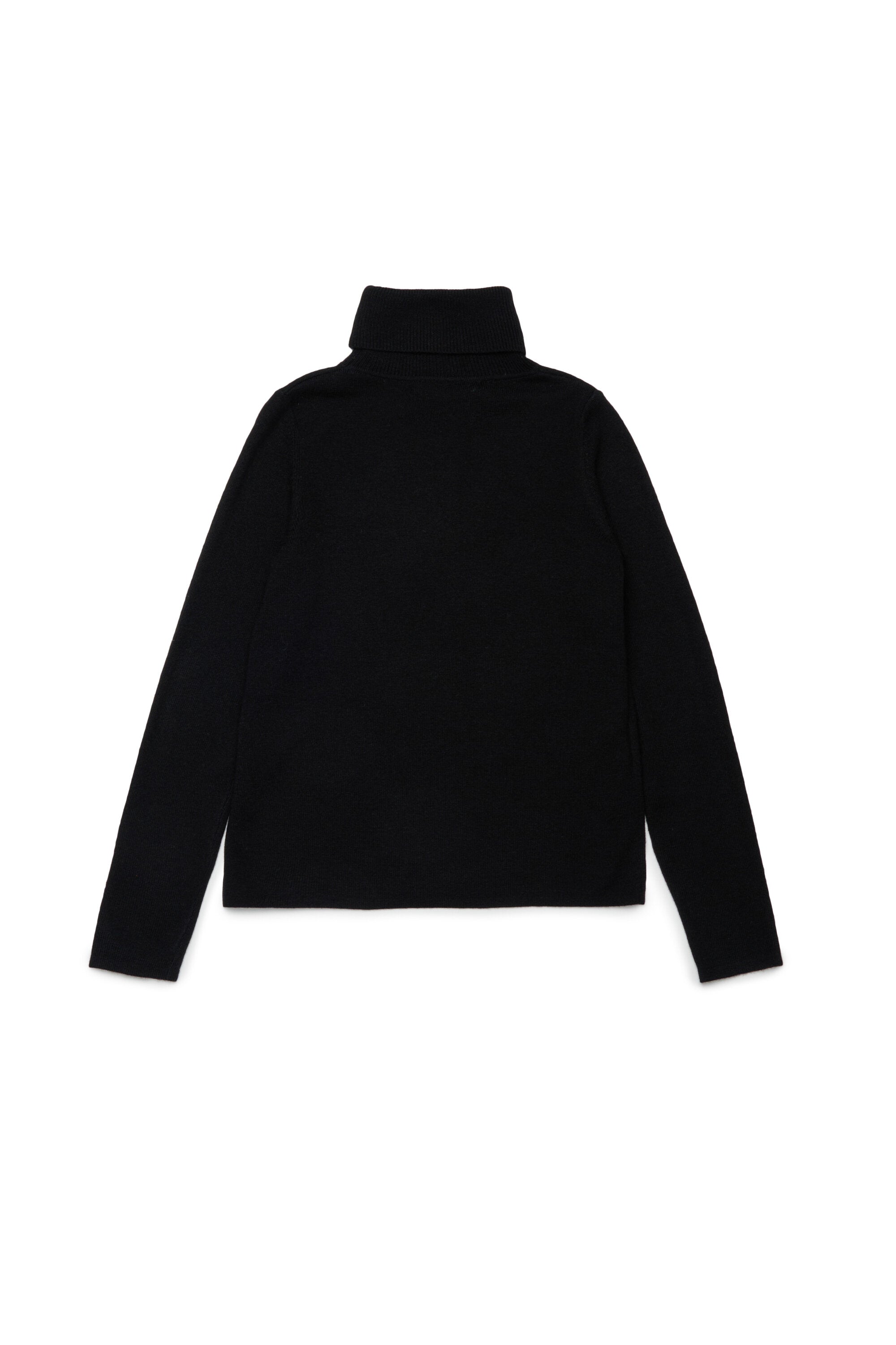 Maglione dolcevita in misto lana a coste