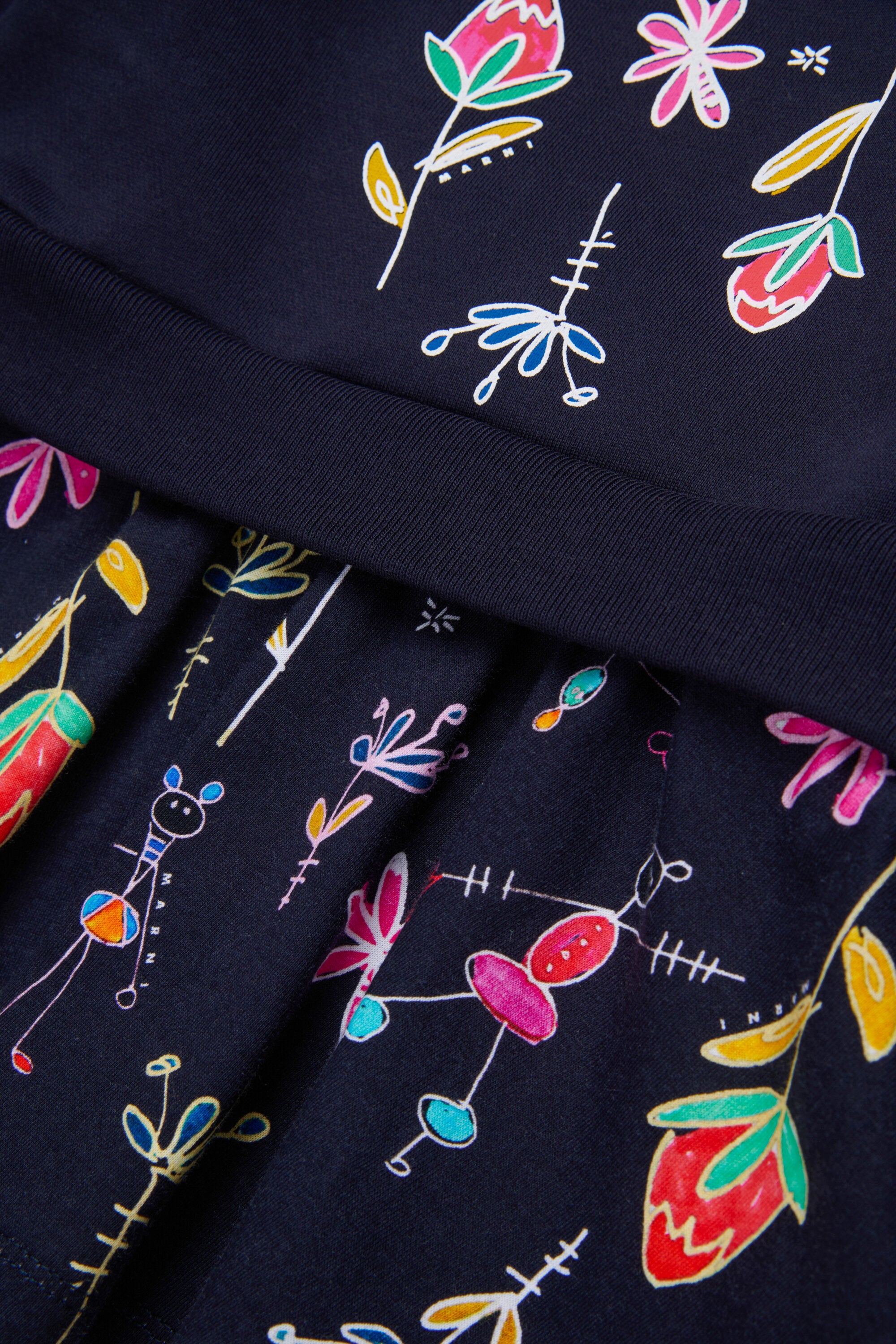 Abito midi in felpa e jersey con grafica Nutcracker