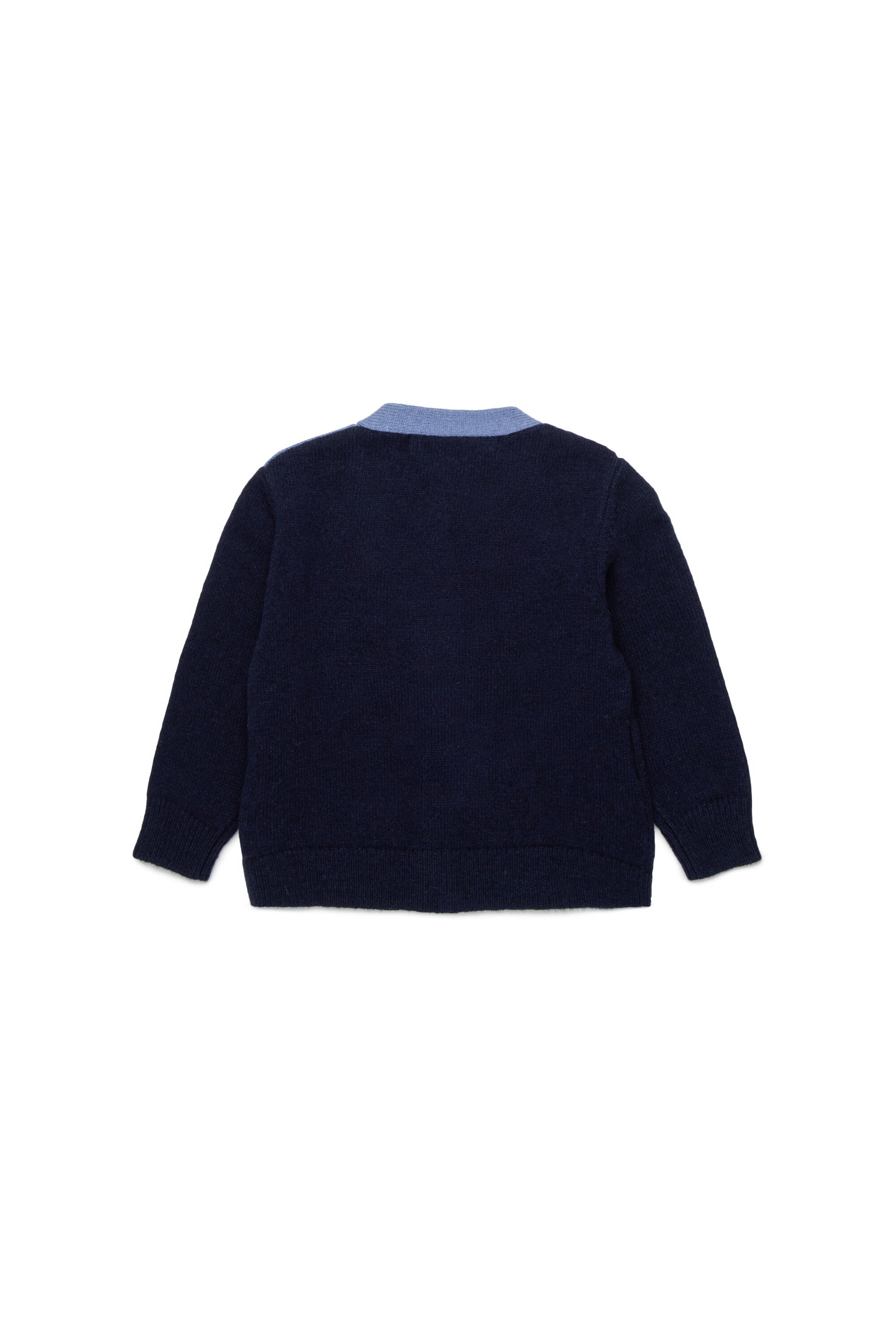Cardigan in misto lana colorblock