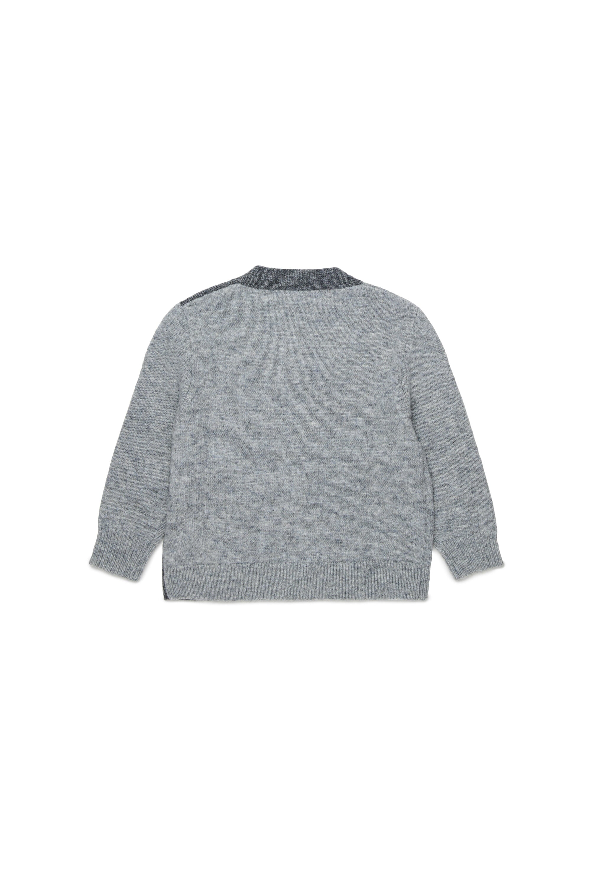 Cardigan in misto lana colorblock