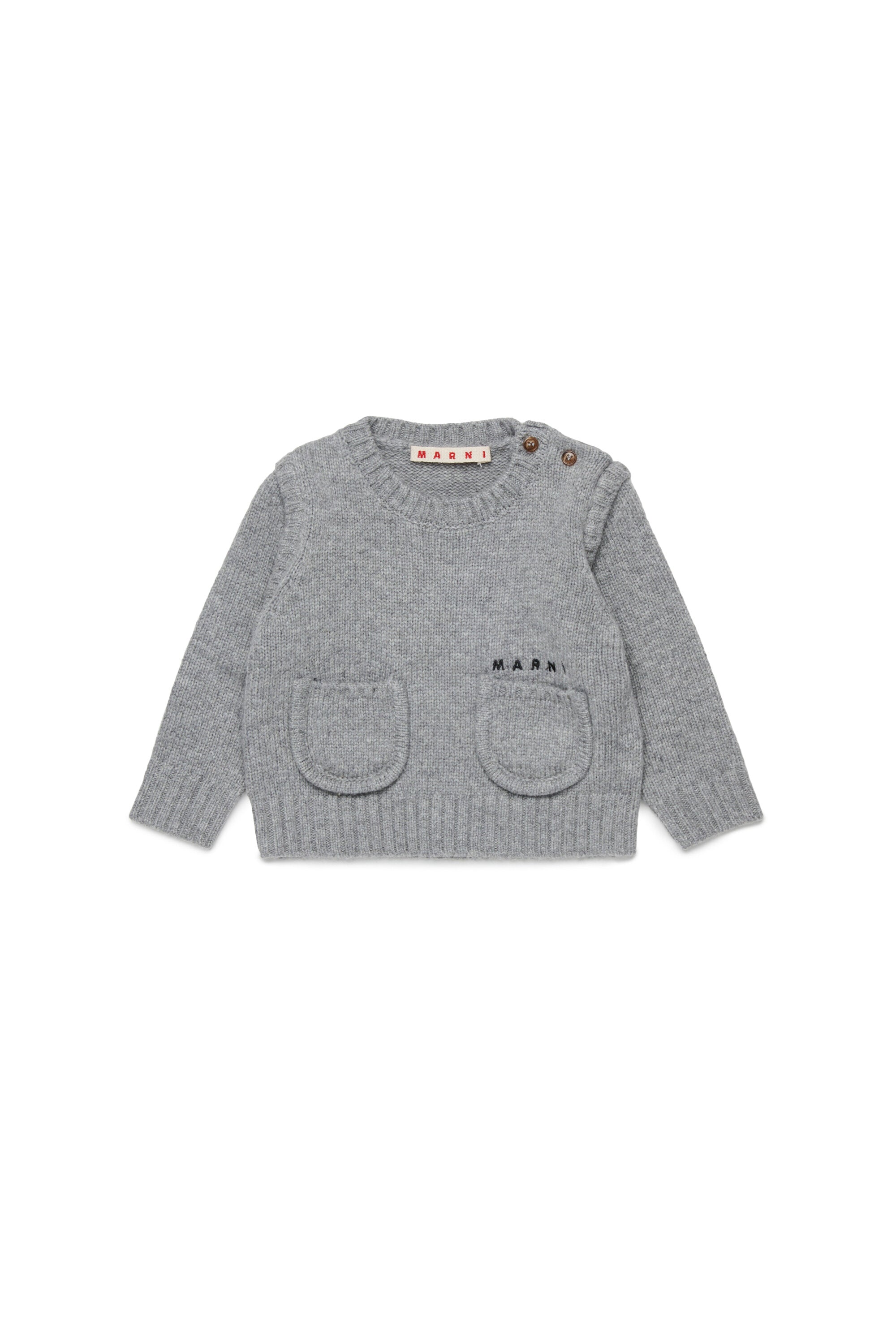 Wool-blend pullover with small pockets