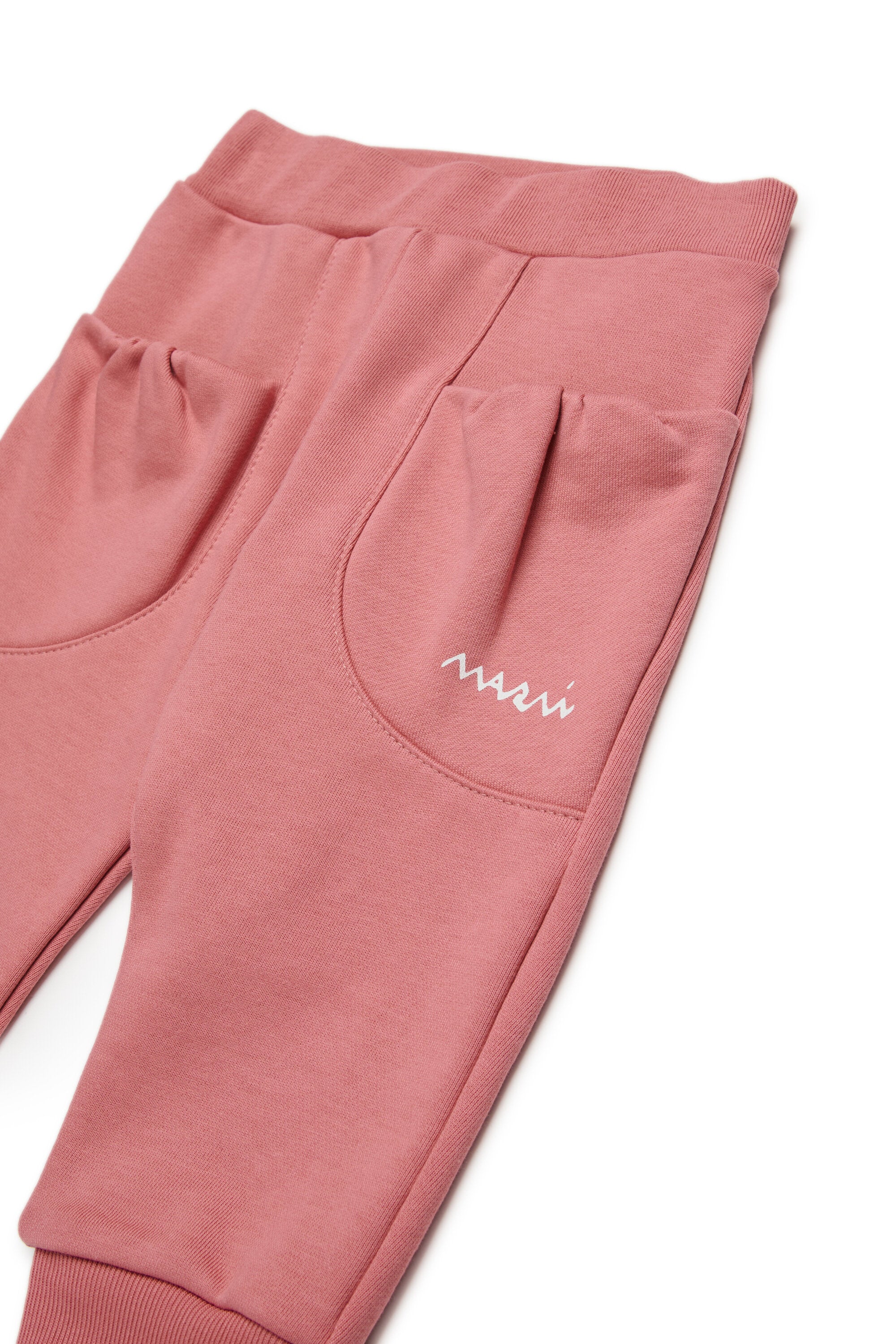 Fleece jogger pants with ruffled pockets