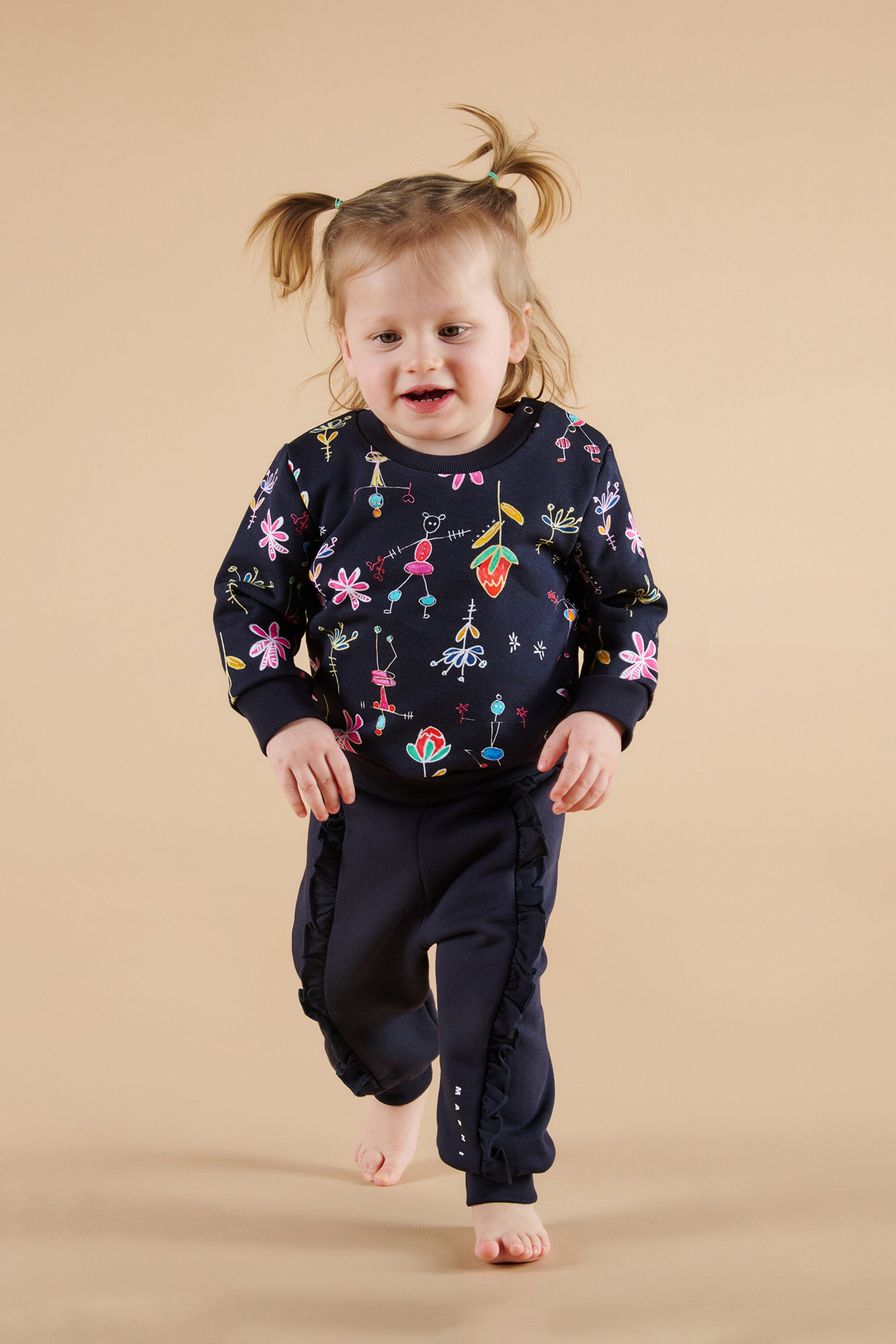 Pantaloni jogger in felpa con ruches