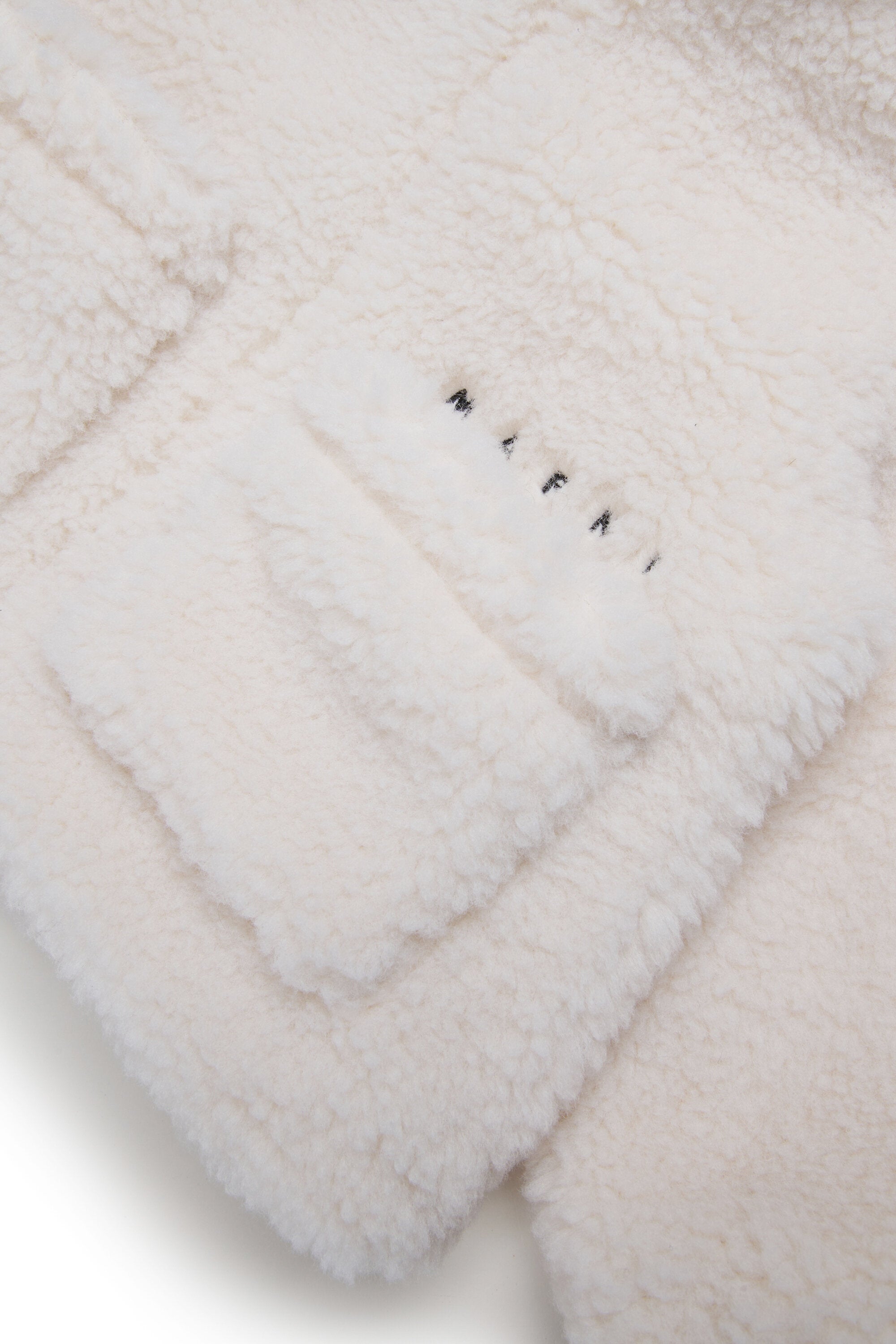 Giacca teddy con cappuccio e logo