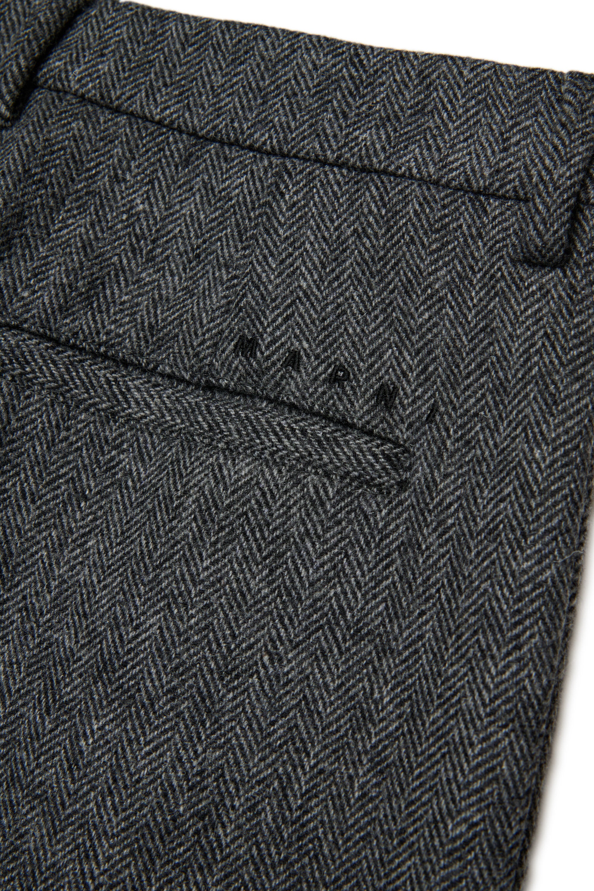 Pantaloni in misto lana spigata