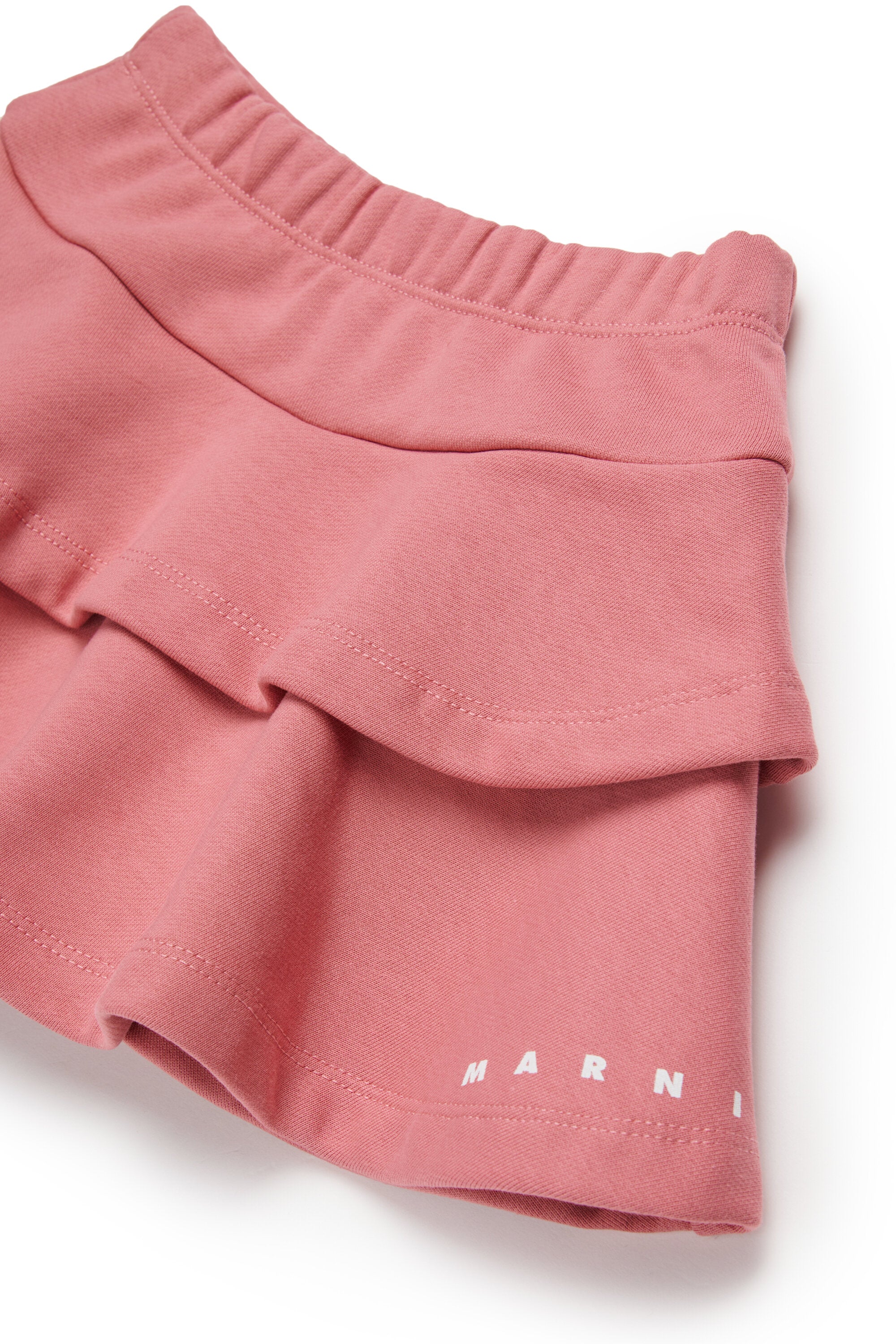 Falda con volantes de felpa corta