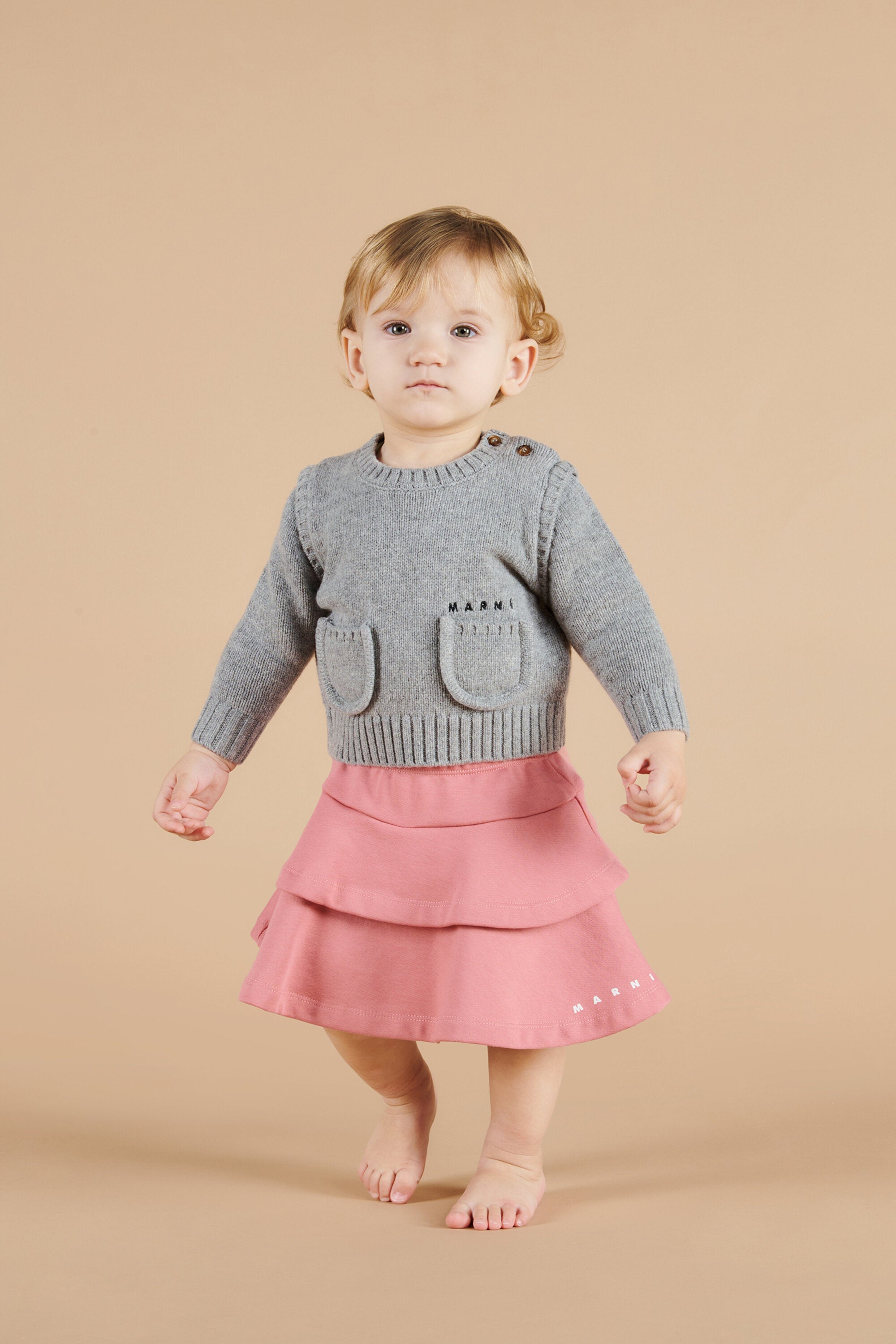 Gonna corta in felpa a balze