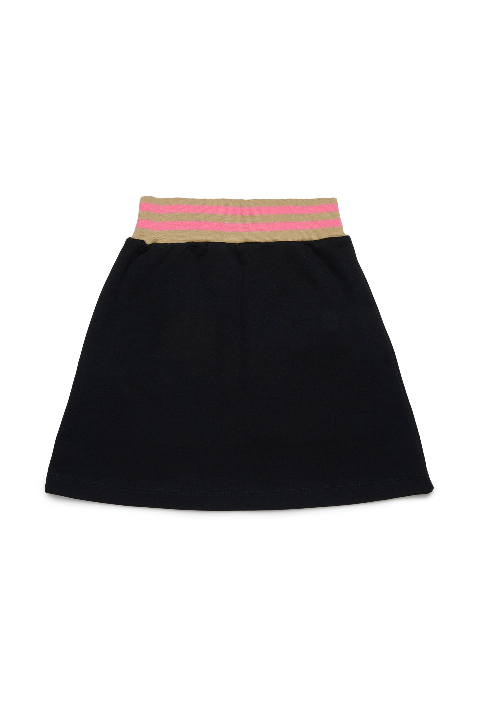 Fleece short skirt with elastic stripes