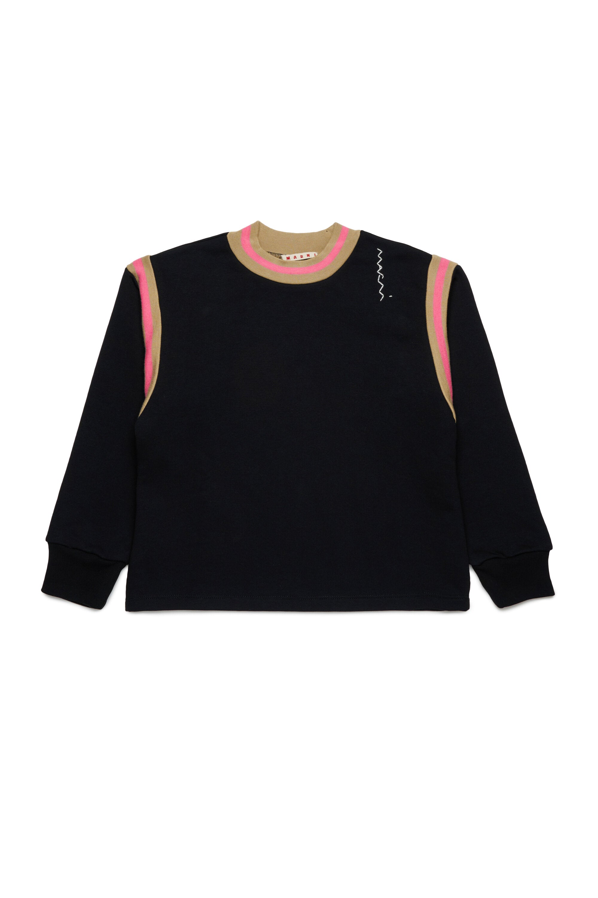 Sweatshirt with crew-neck and armhole stripes