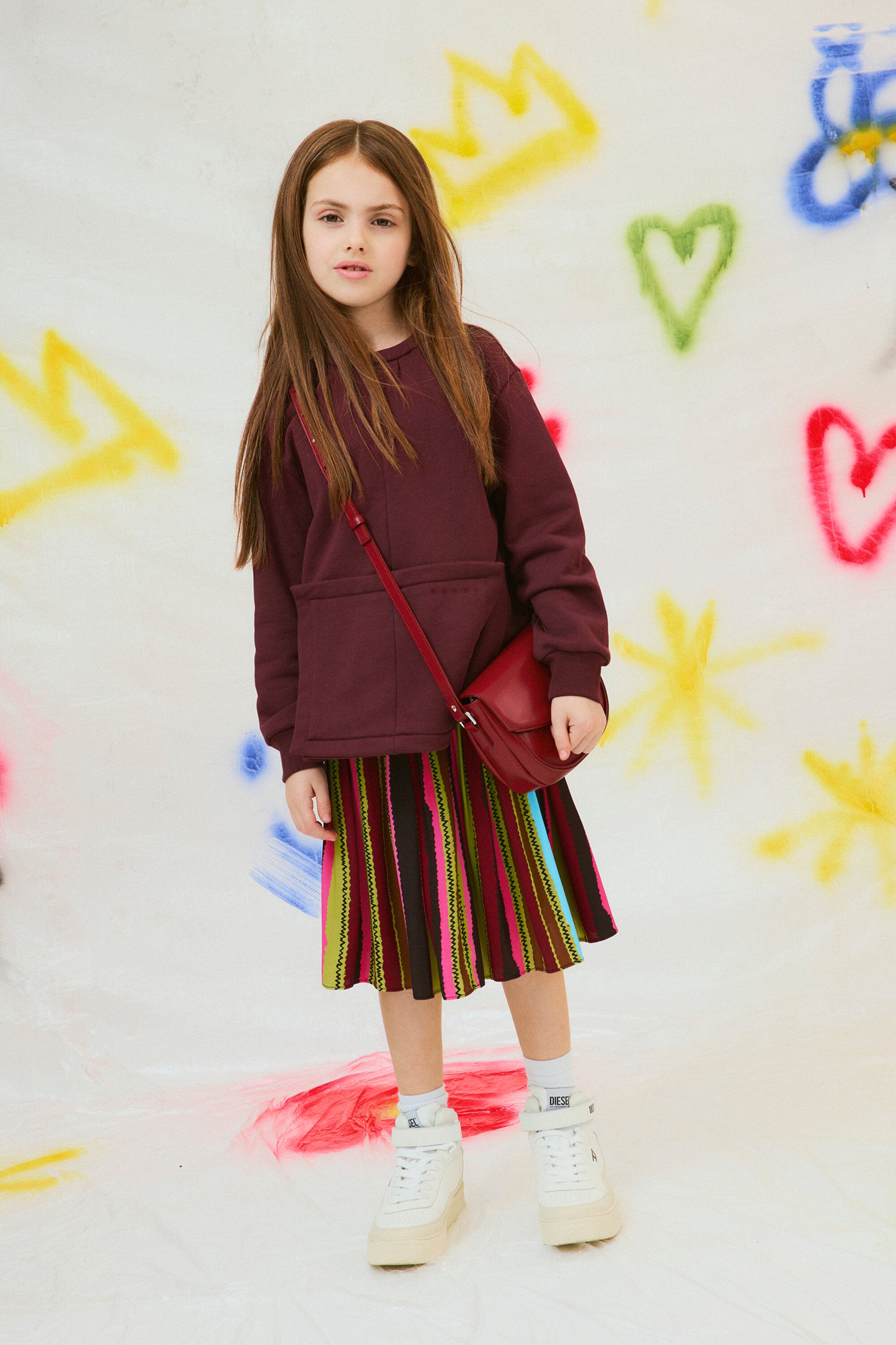 Felpa girocollo con tasche applicate