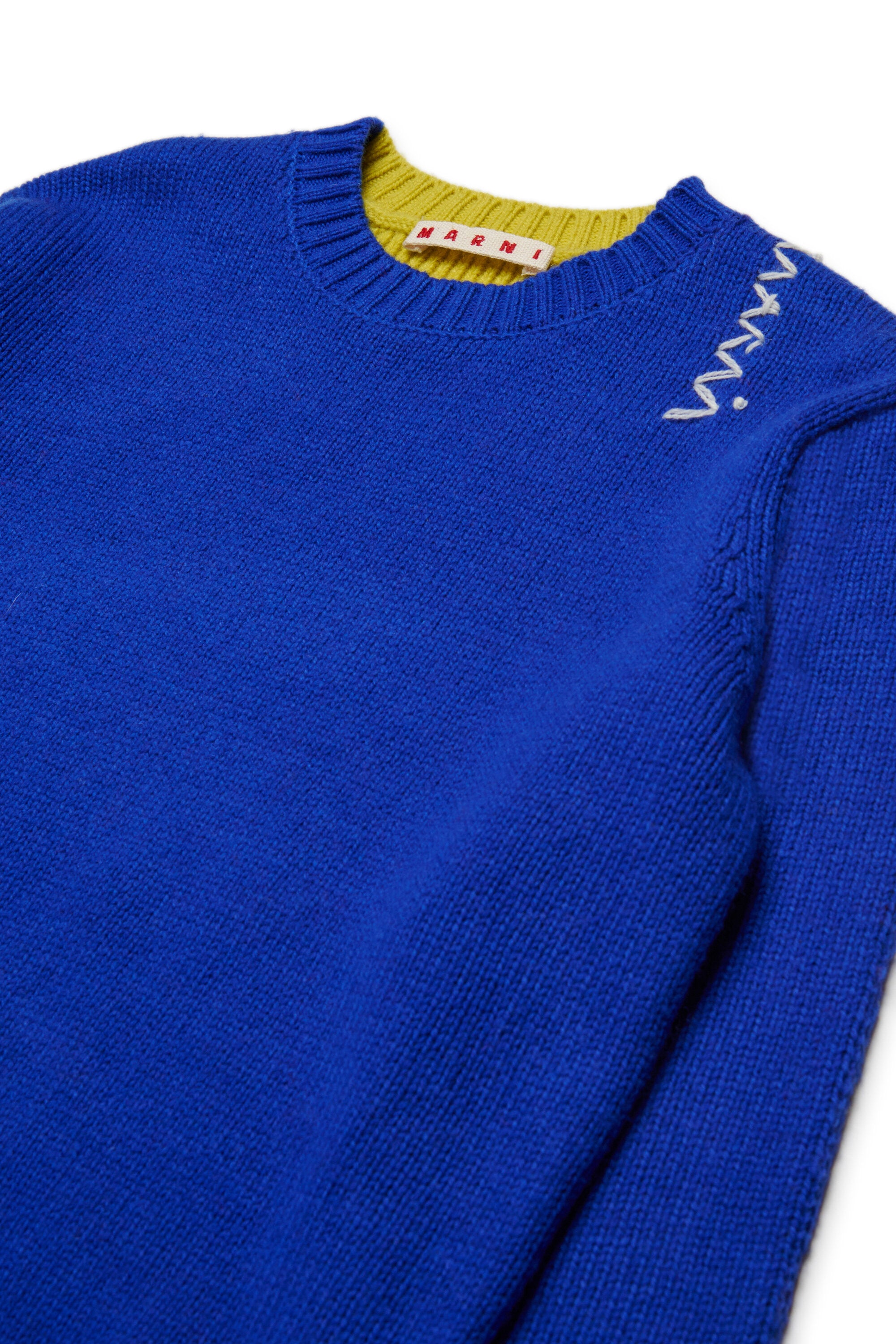 Colorblock-Pullover aus Wollgemisch