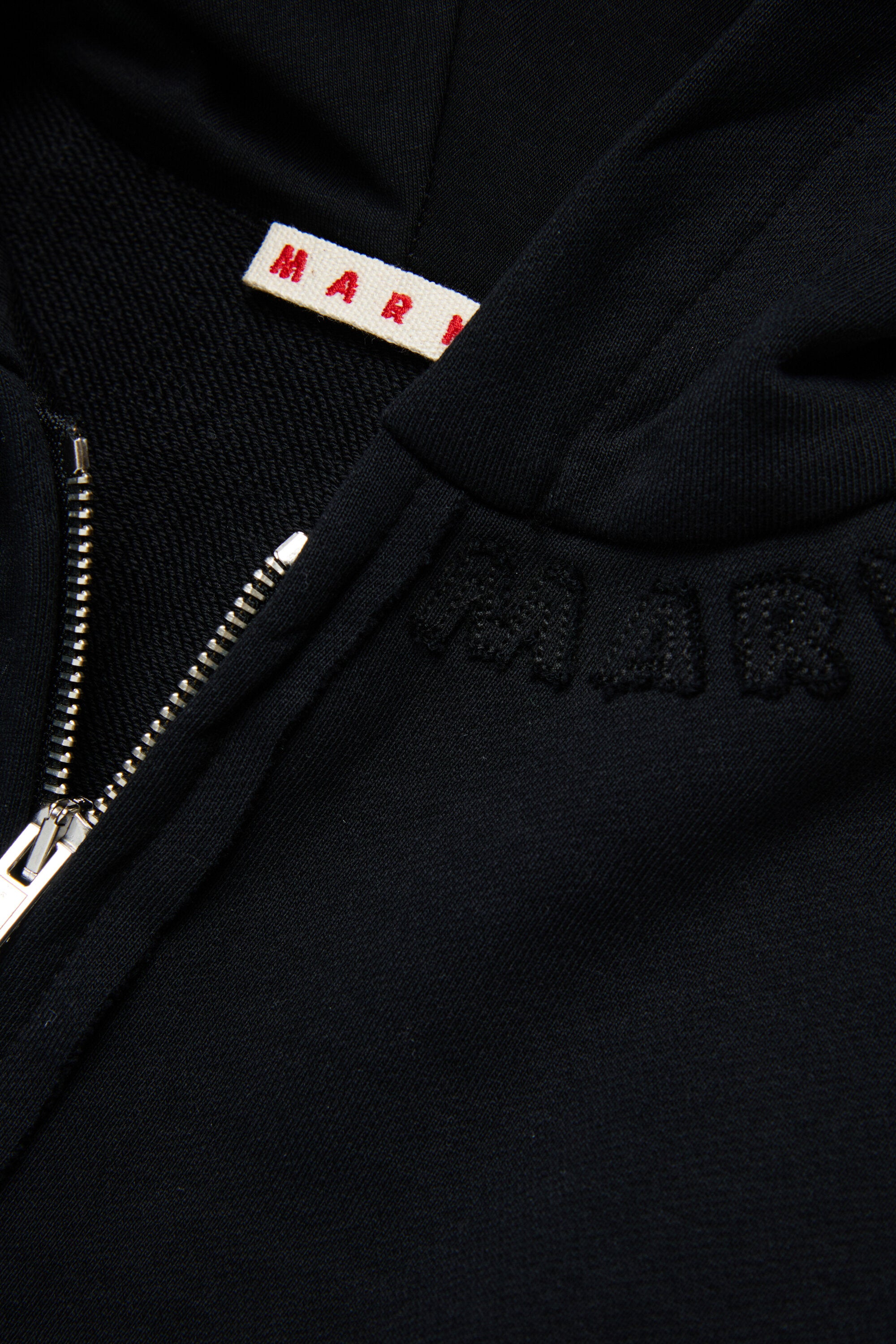 Hooded sweatshirt with raw cut details