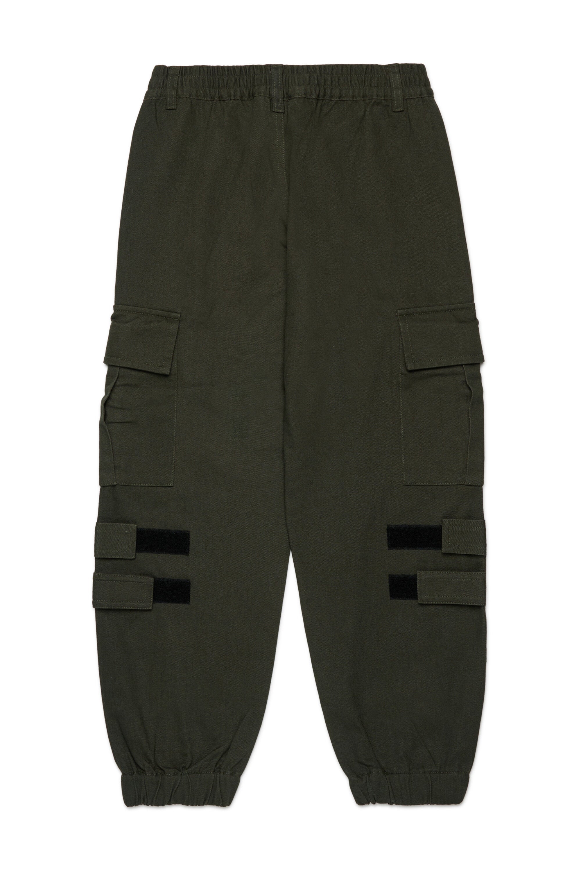 Pantalon cargo en gabardine avec bretelles réglables