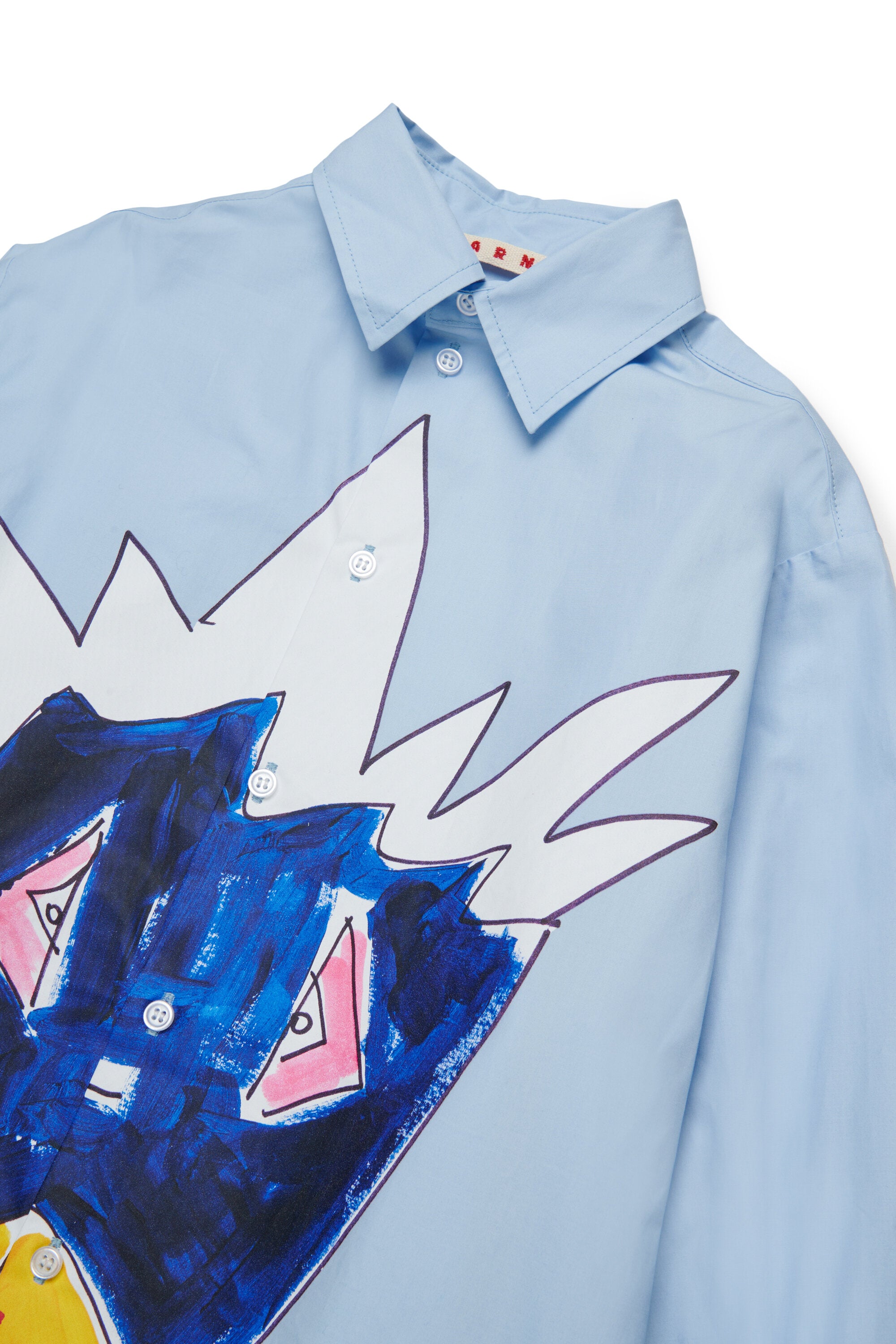 Camicia oversize in popeline con grafica Jungle