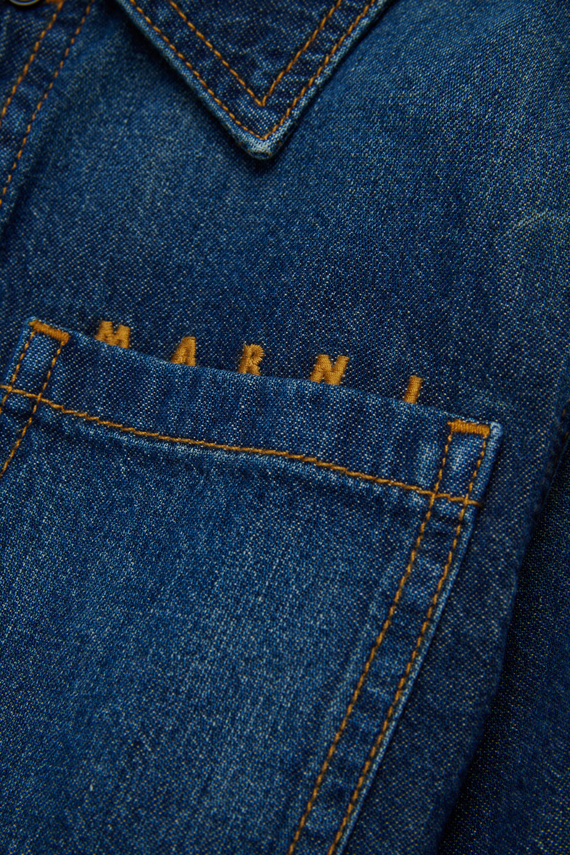 Camicia in denim leggero blu scuro