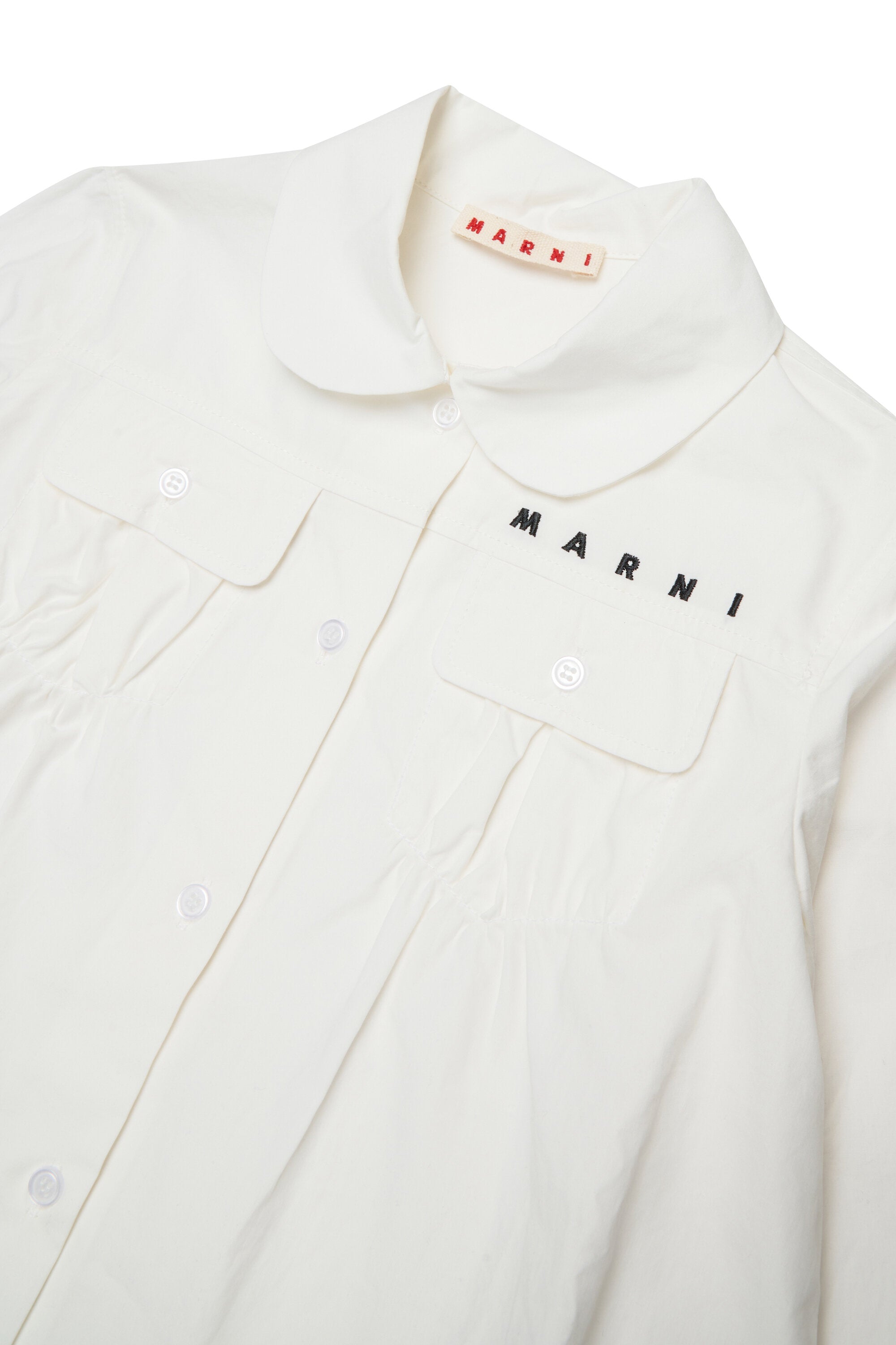 Camicia in popeline con arricciature