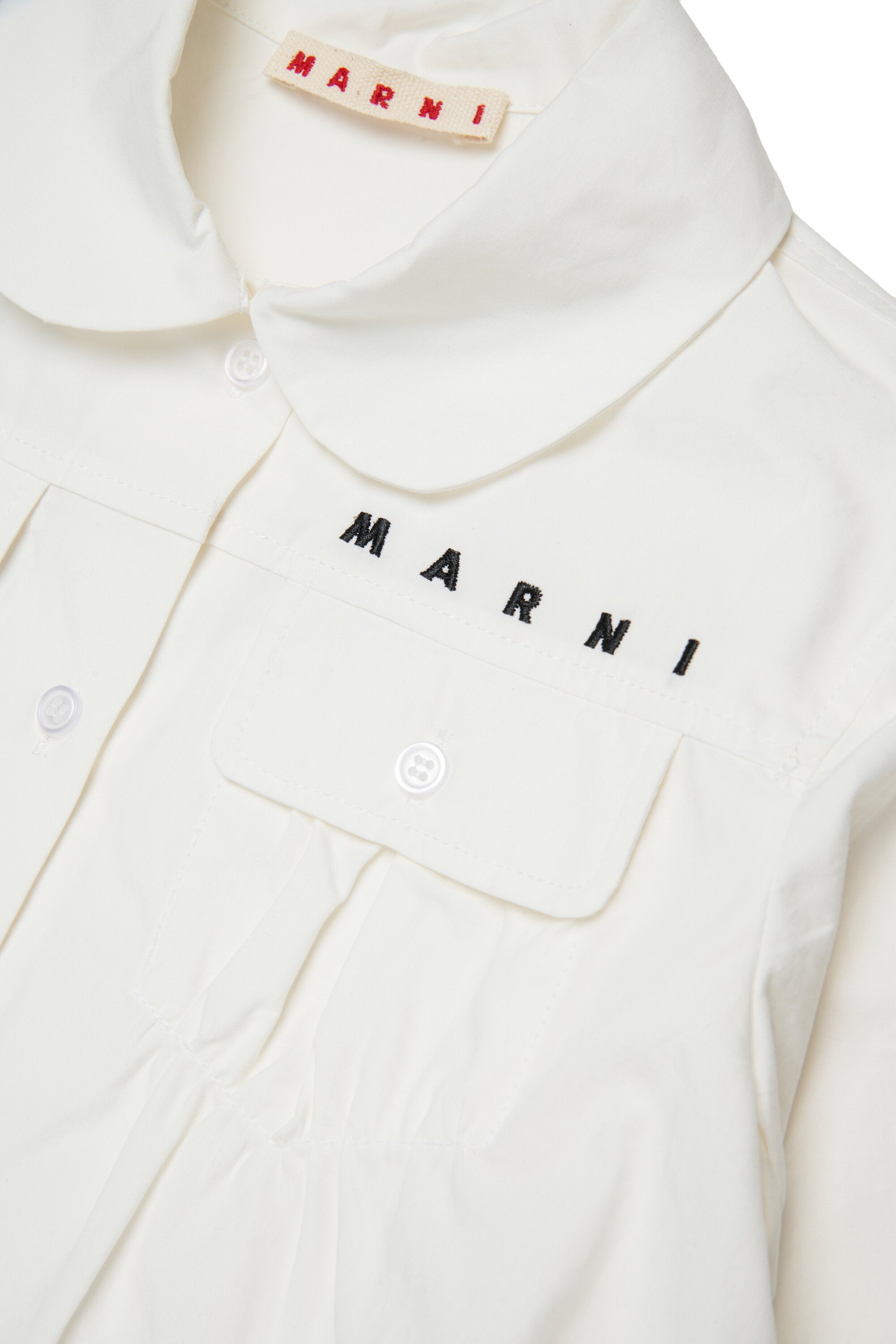 Camicia in popeline con arricciature