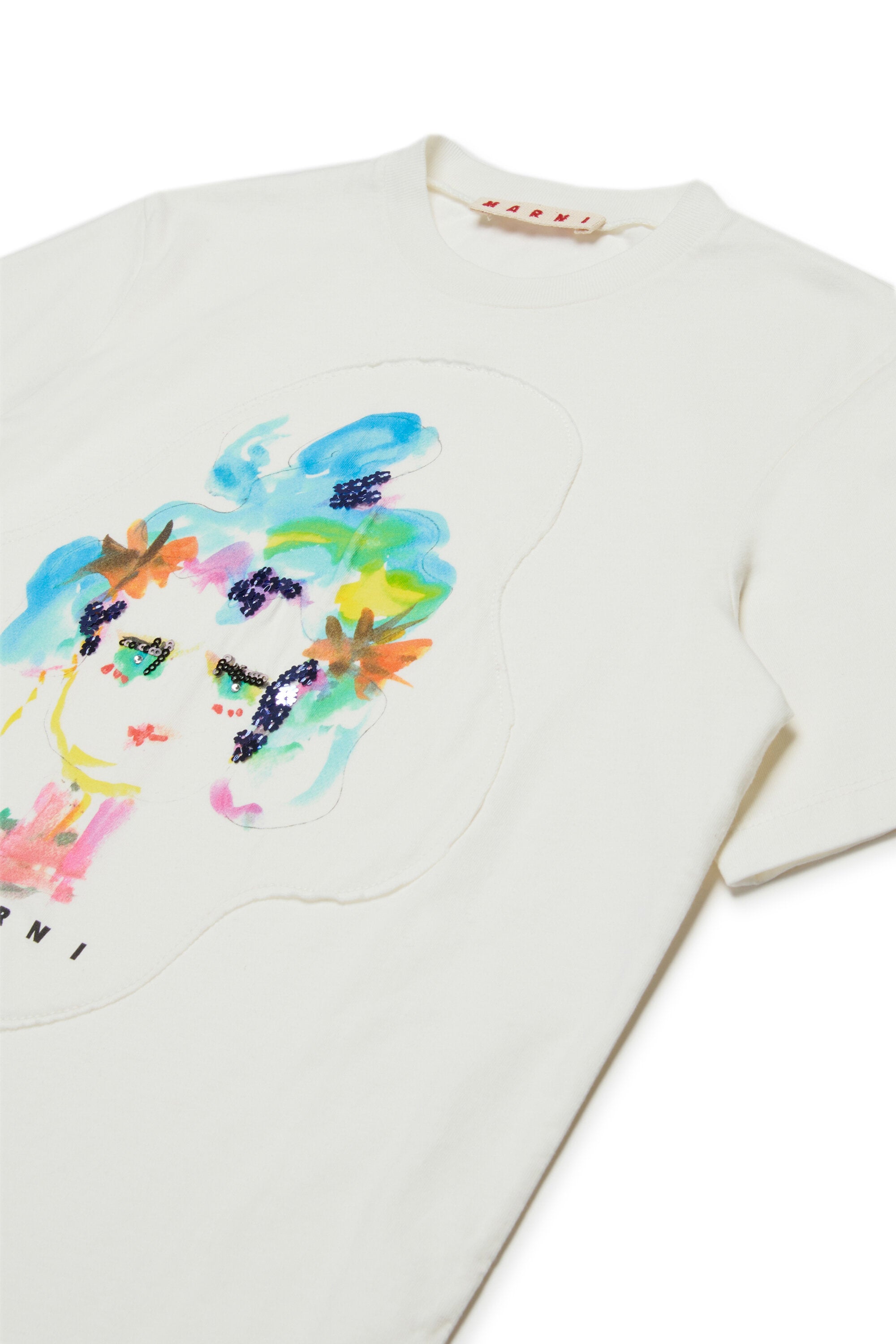 T-shirt in jersey con patch Marni Flower