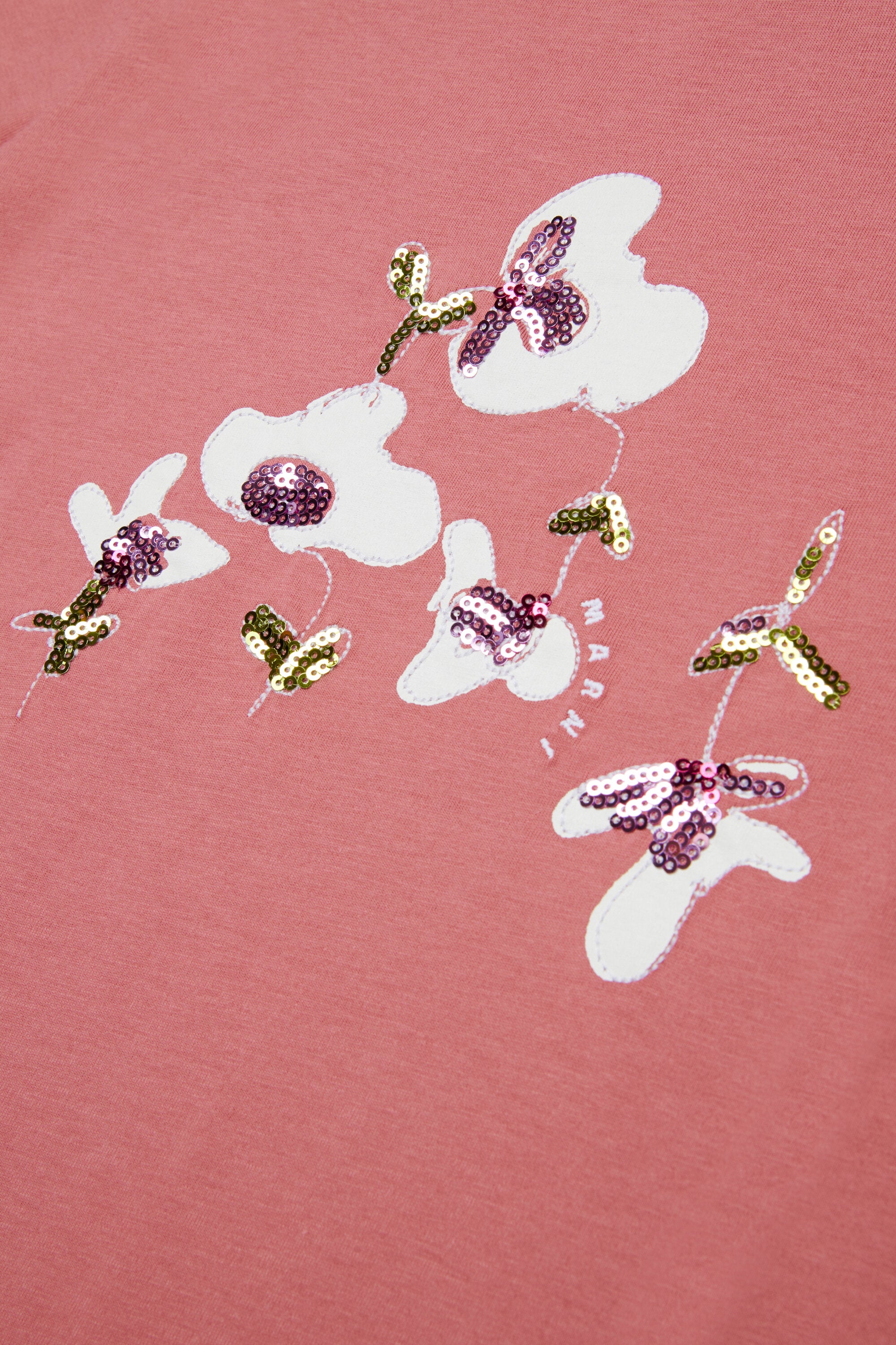 T-shirt in jersey con patch floreali