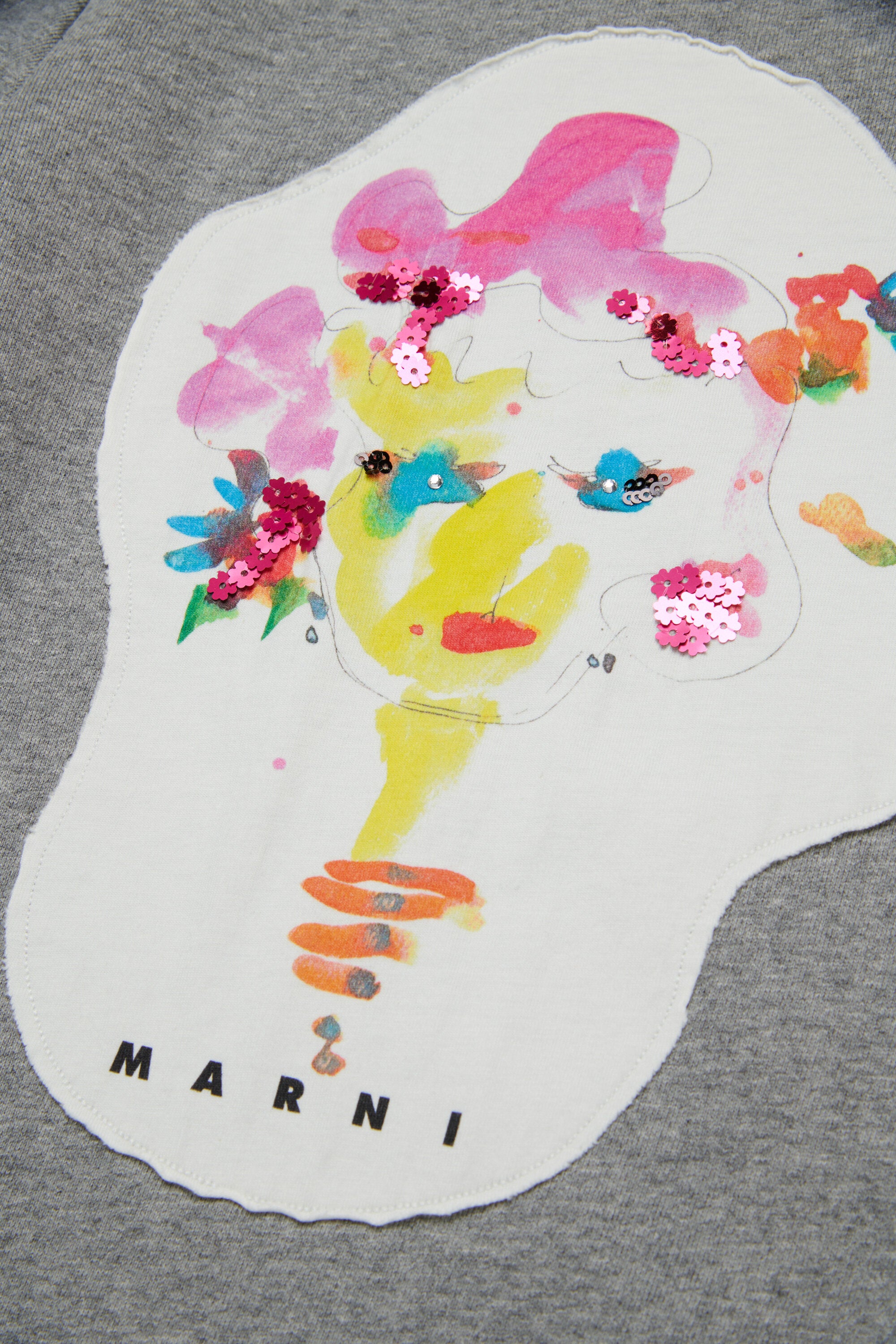 Abito corto in felpa con patch Marni Flower