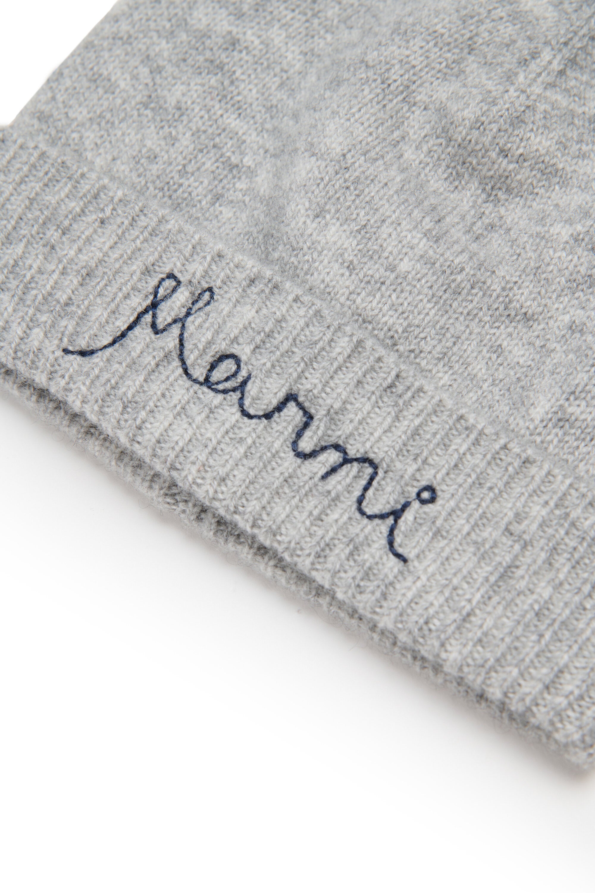 Wool and cashmere blend beanie with logo