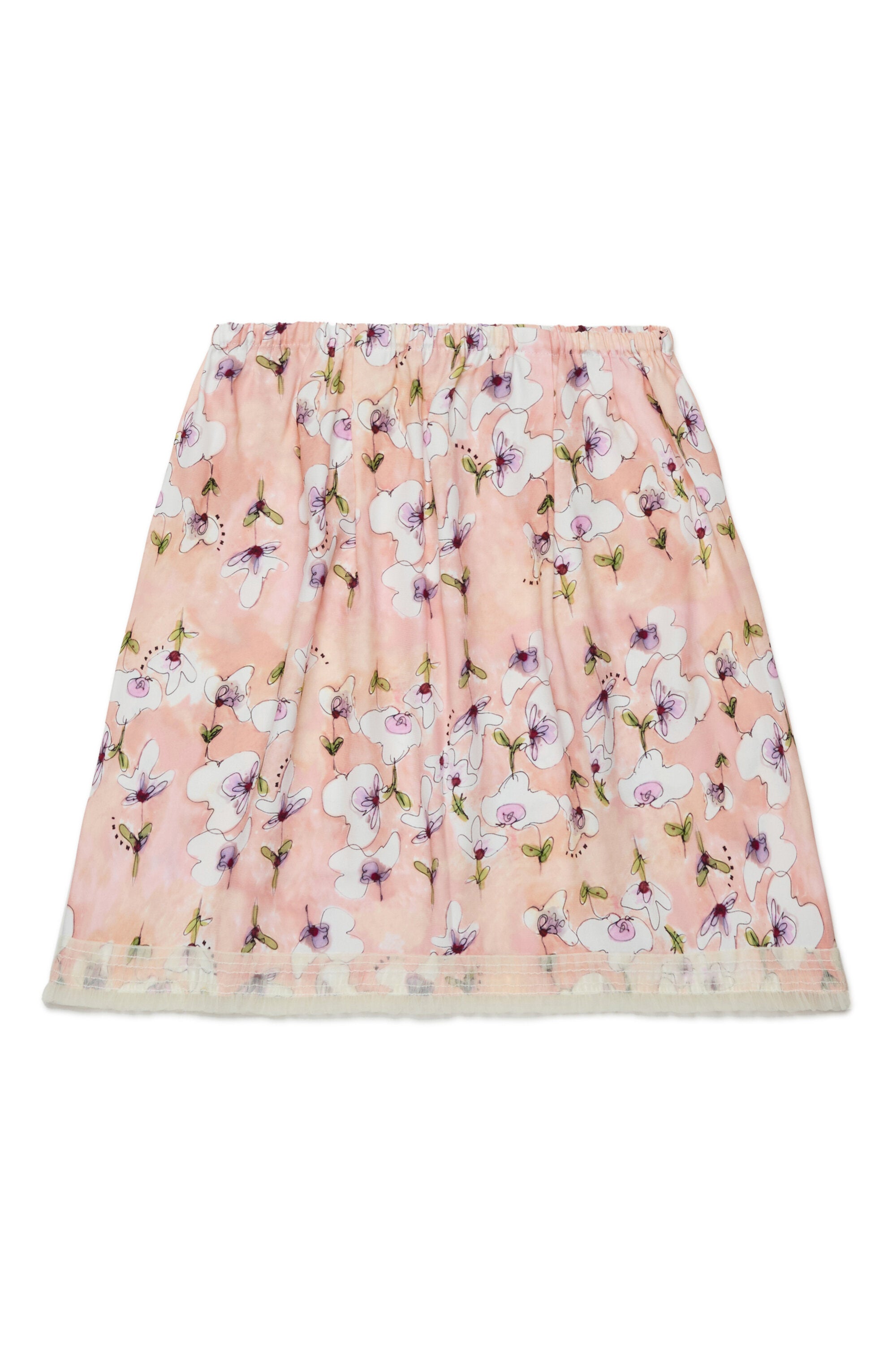 Gonna corta in raso allover Monet