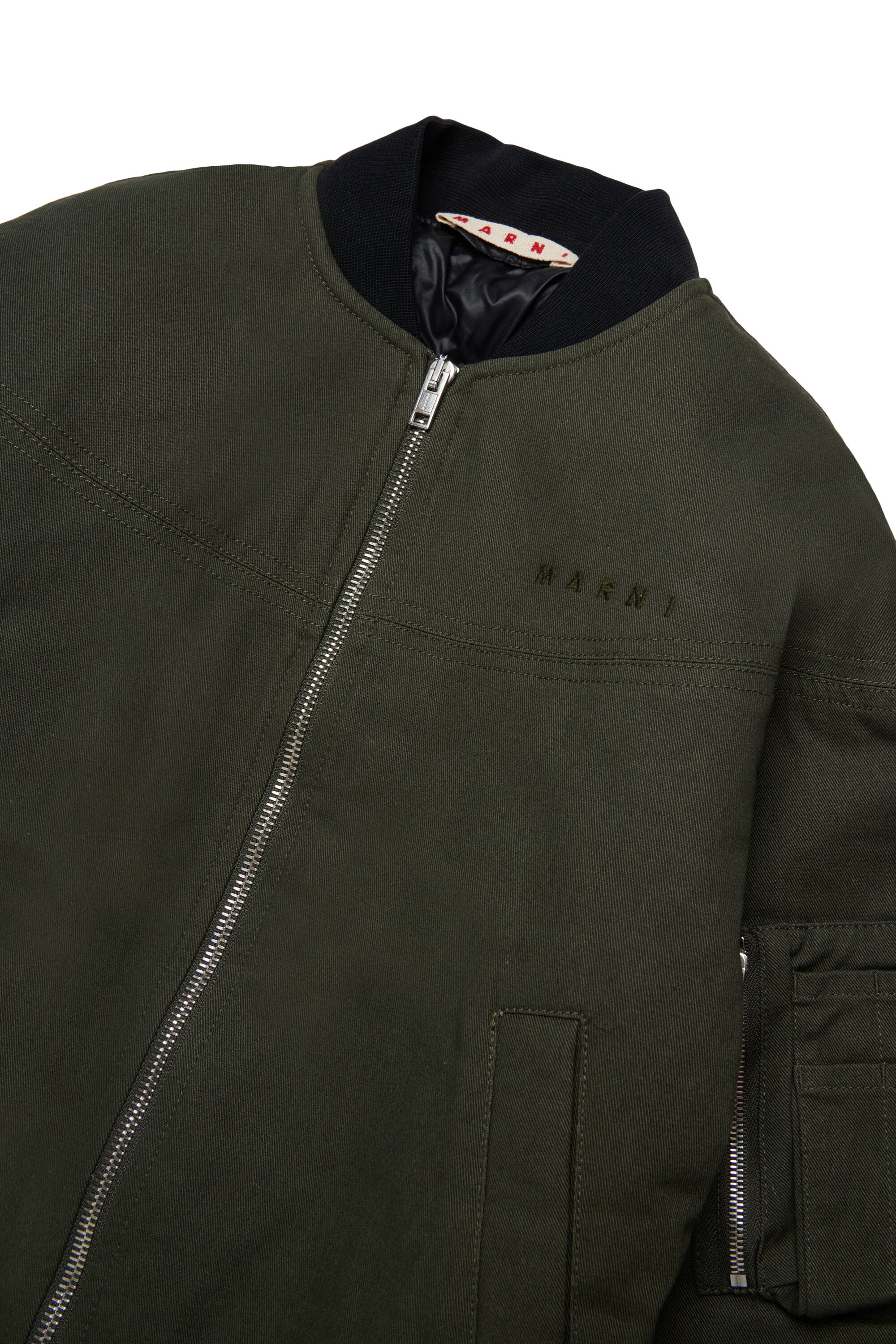 Bomber in gabardina con logo