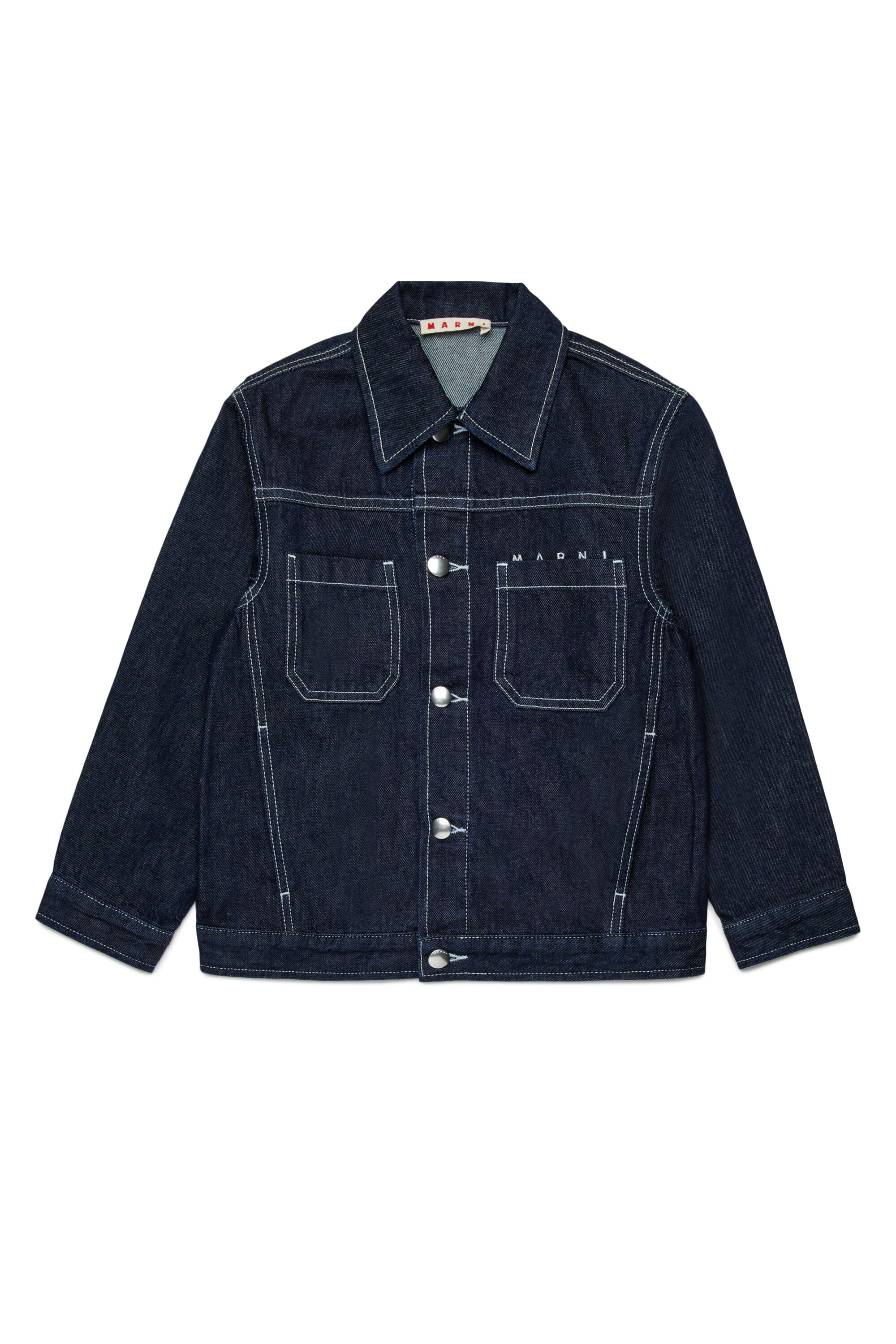 Giacca denim con logo stampato