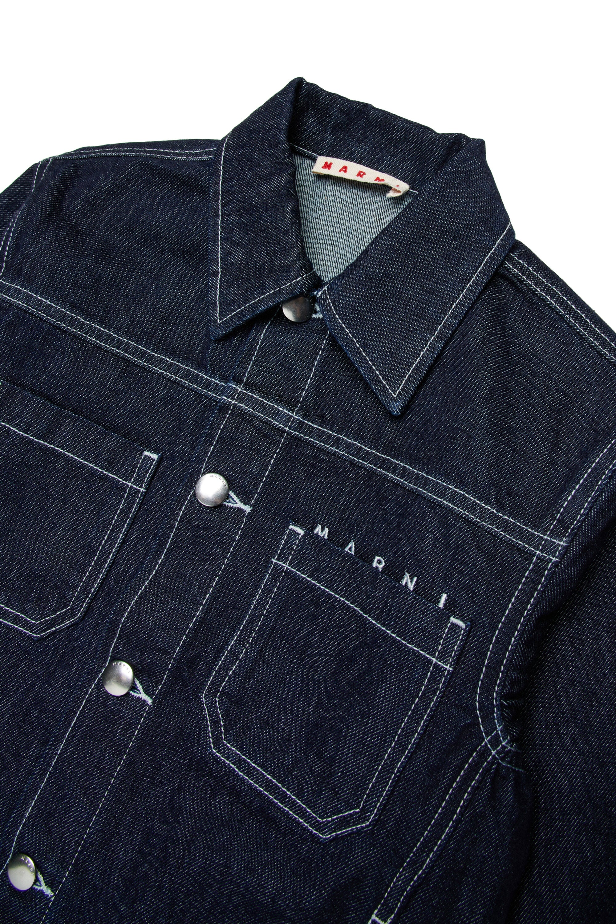 Giacca denim con logo stampato